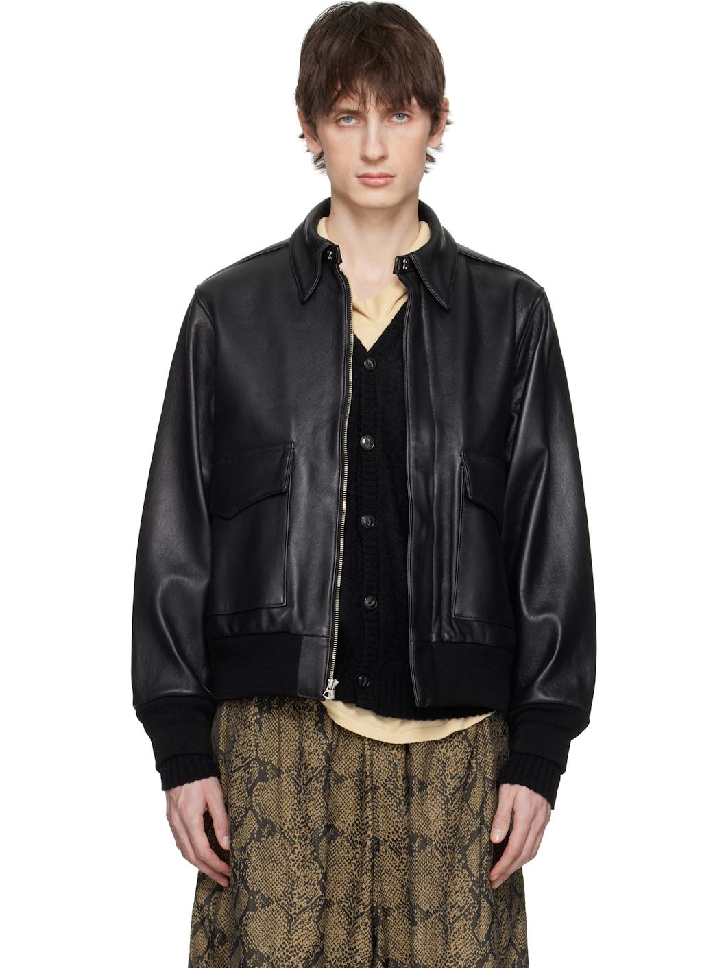 【WACKO MARIA】ライダース LEATHER A-2 FLIGHT JACKET WACKO MARIA Black A-2 Flight Leather Jacket Wacko Maria