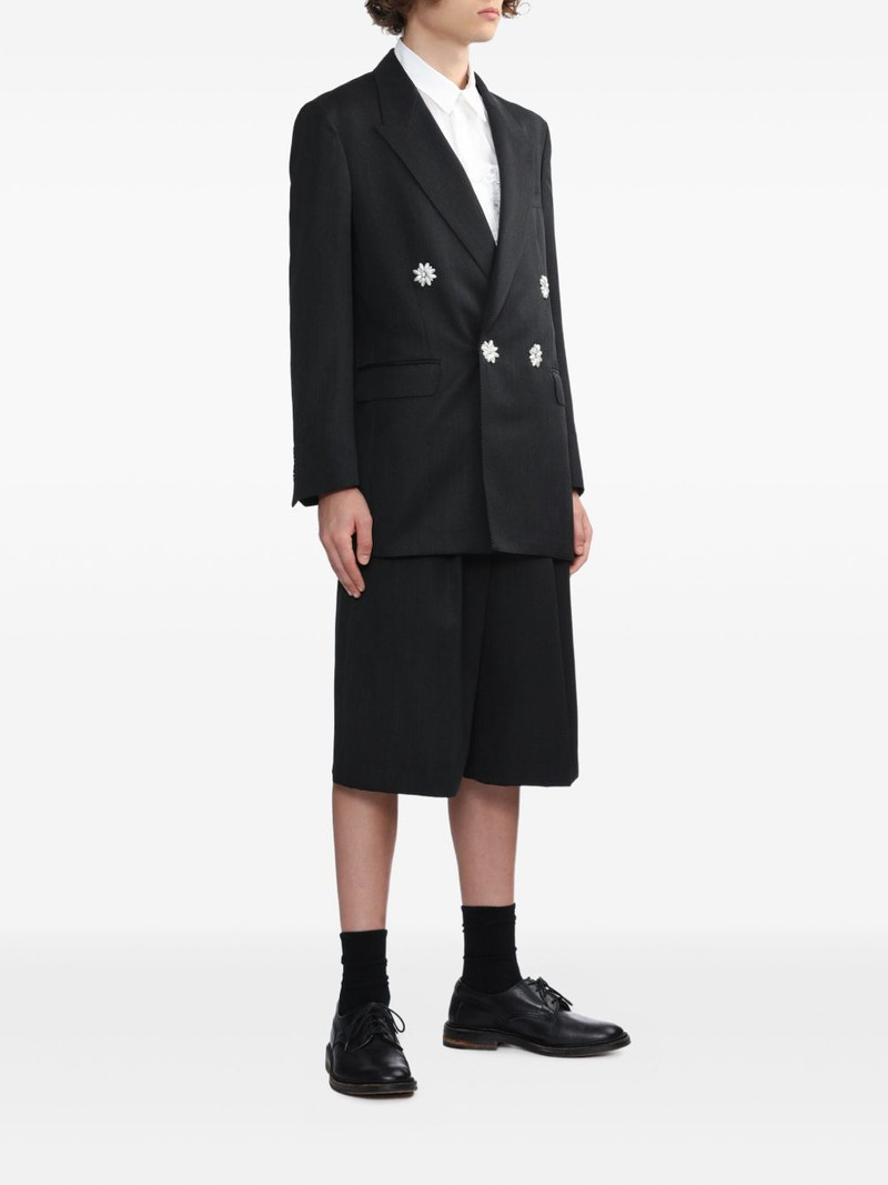Simone Rocha flower-embellished double-breasted blazer outlook