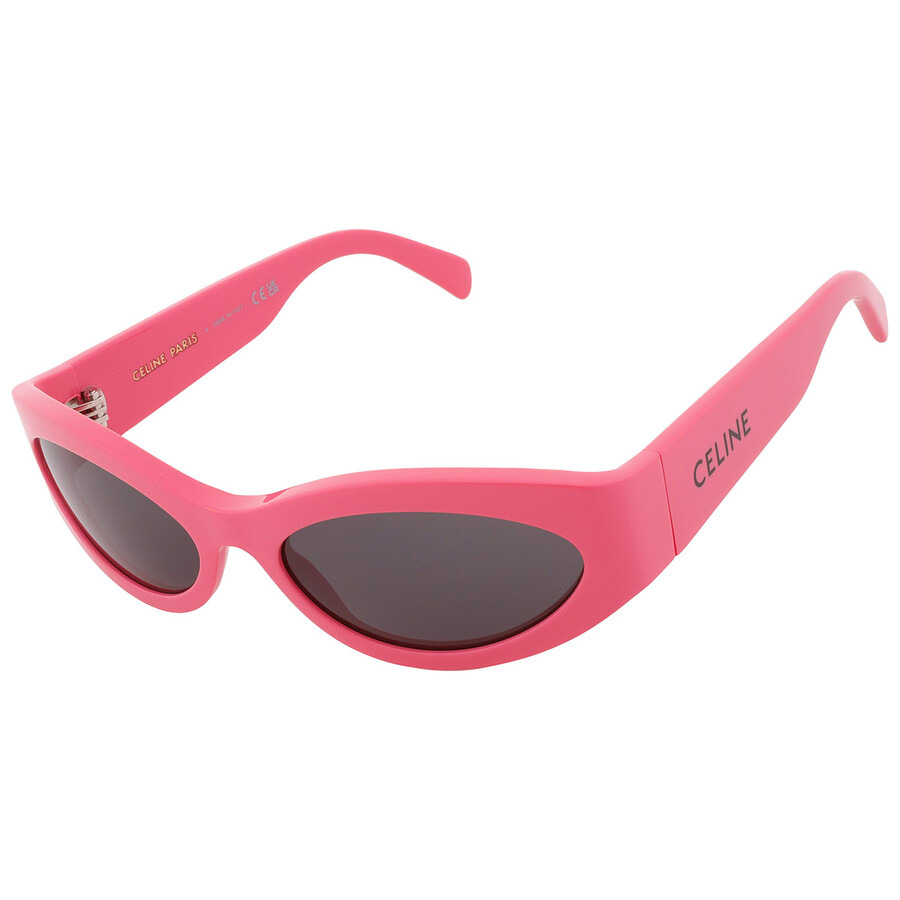 Celine Smoke Oval Ladies Sunglasses CL40288I 74A 56 - 3