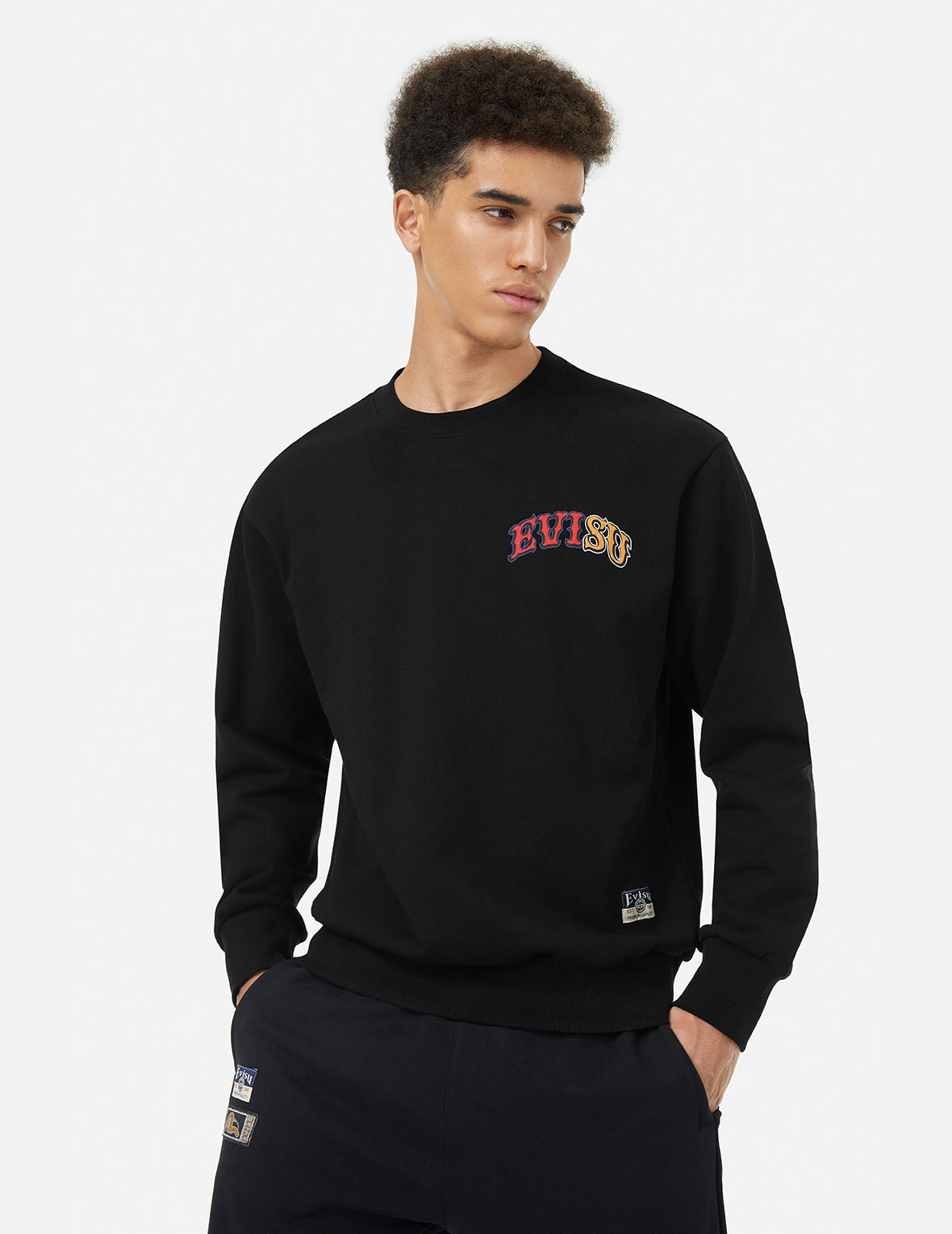 Tanuki amd Fortune Cat Embroidery Relax Fit Sweatshirt - 6