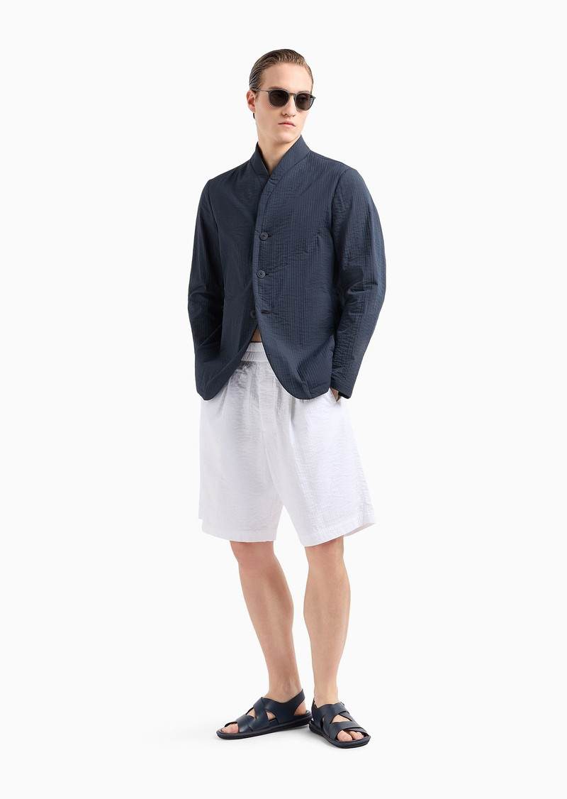 GIORGIO ARMANI Cotton-blend single-darted Bermuda shorts outlook