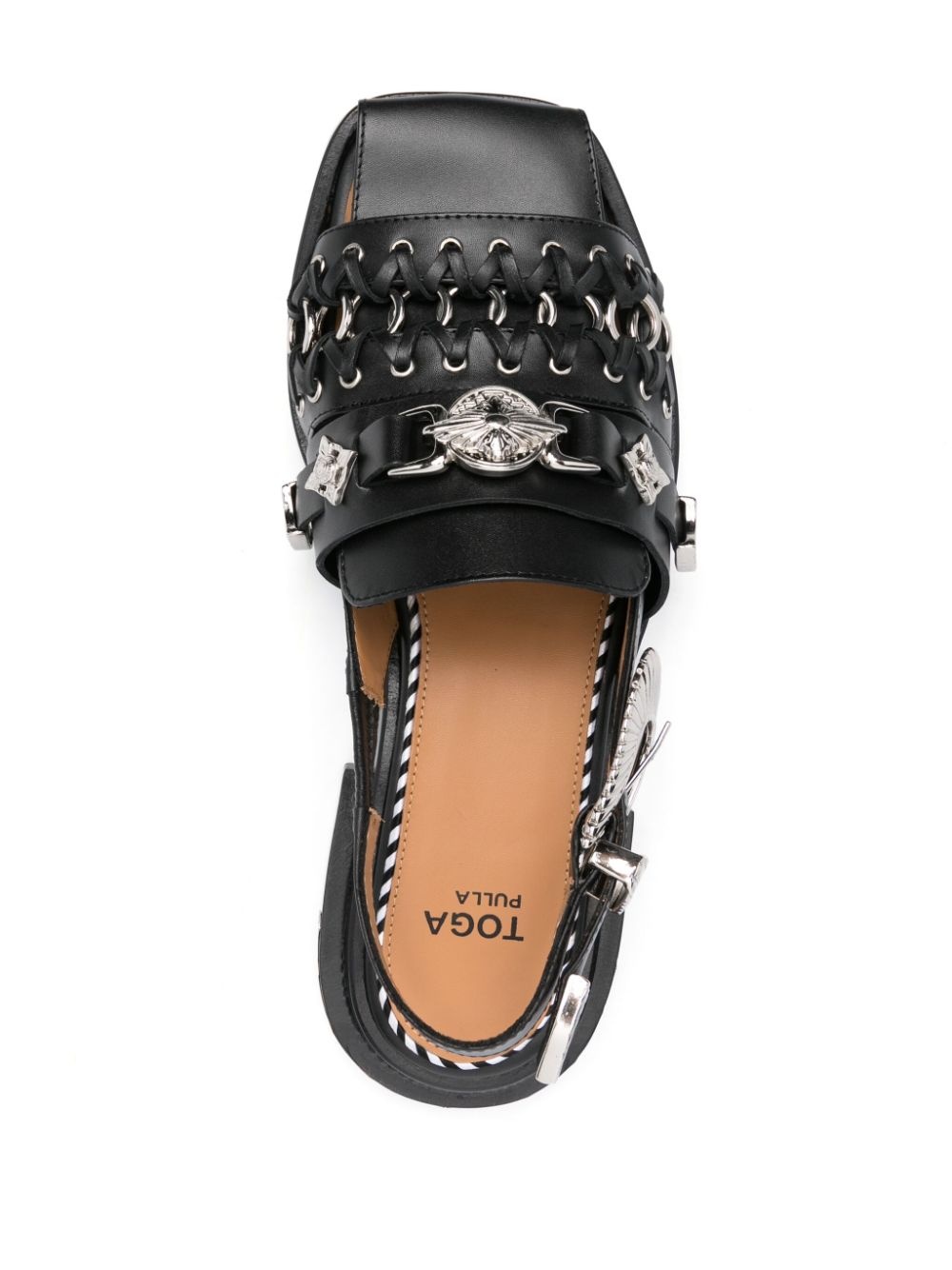 embellished leather sandals - 4