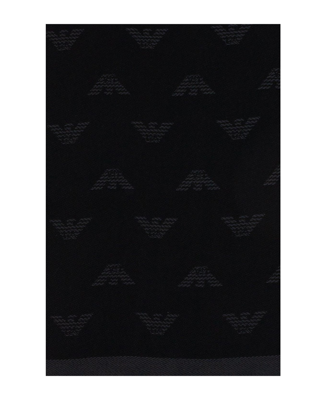 Logo Embroidered Frayed Edge Knitted Scarf - 3
