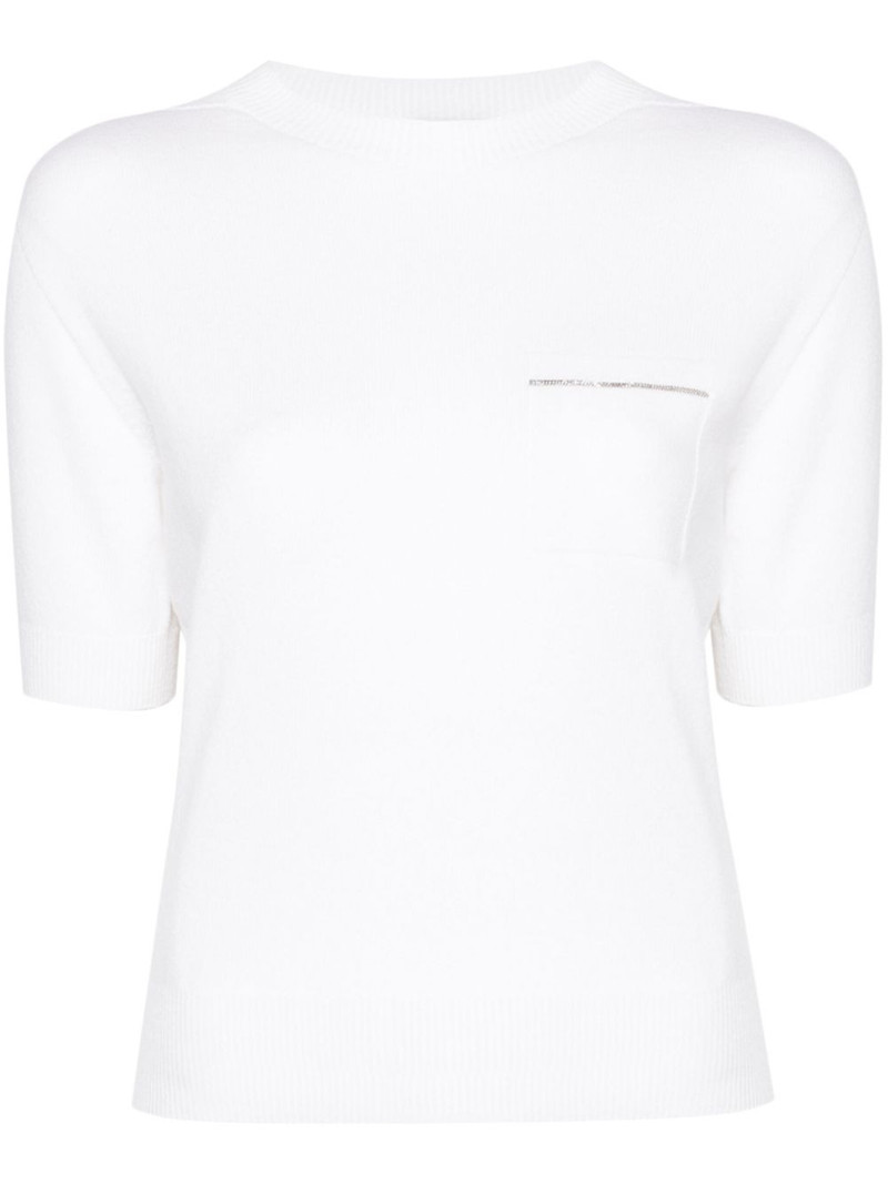bead-embellished knitted top 1