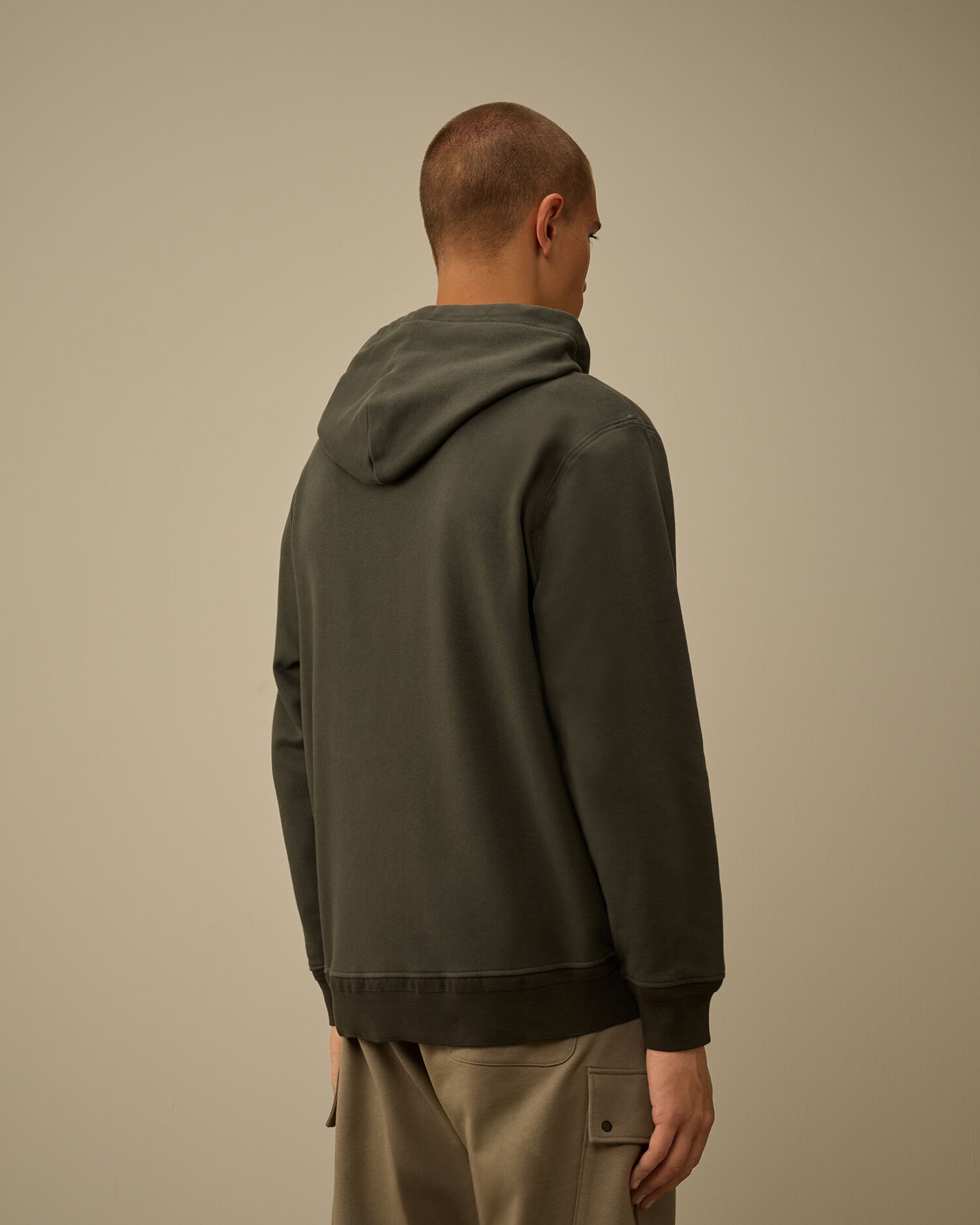 Diagonal Raised Fleece Hooded Full Zip Sweatshirt - 4