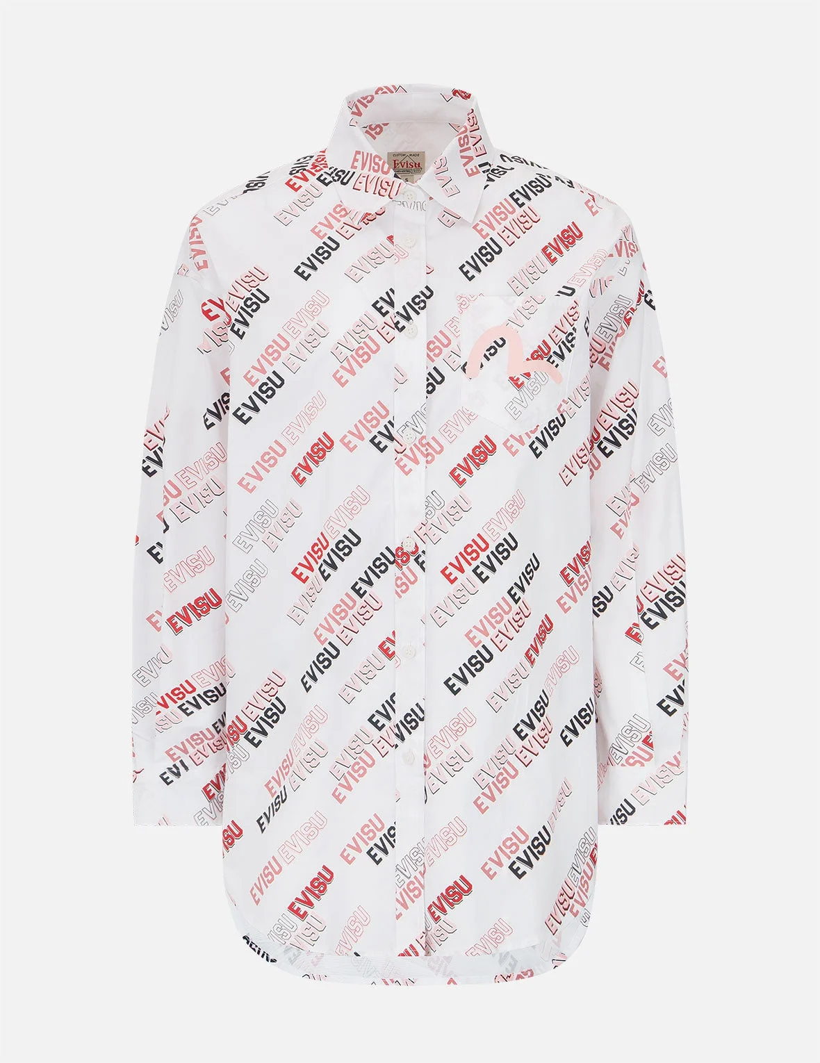 Allover Logo Print Shirt Dress - 1
