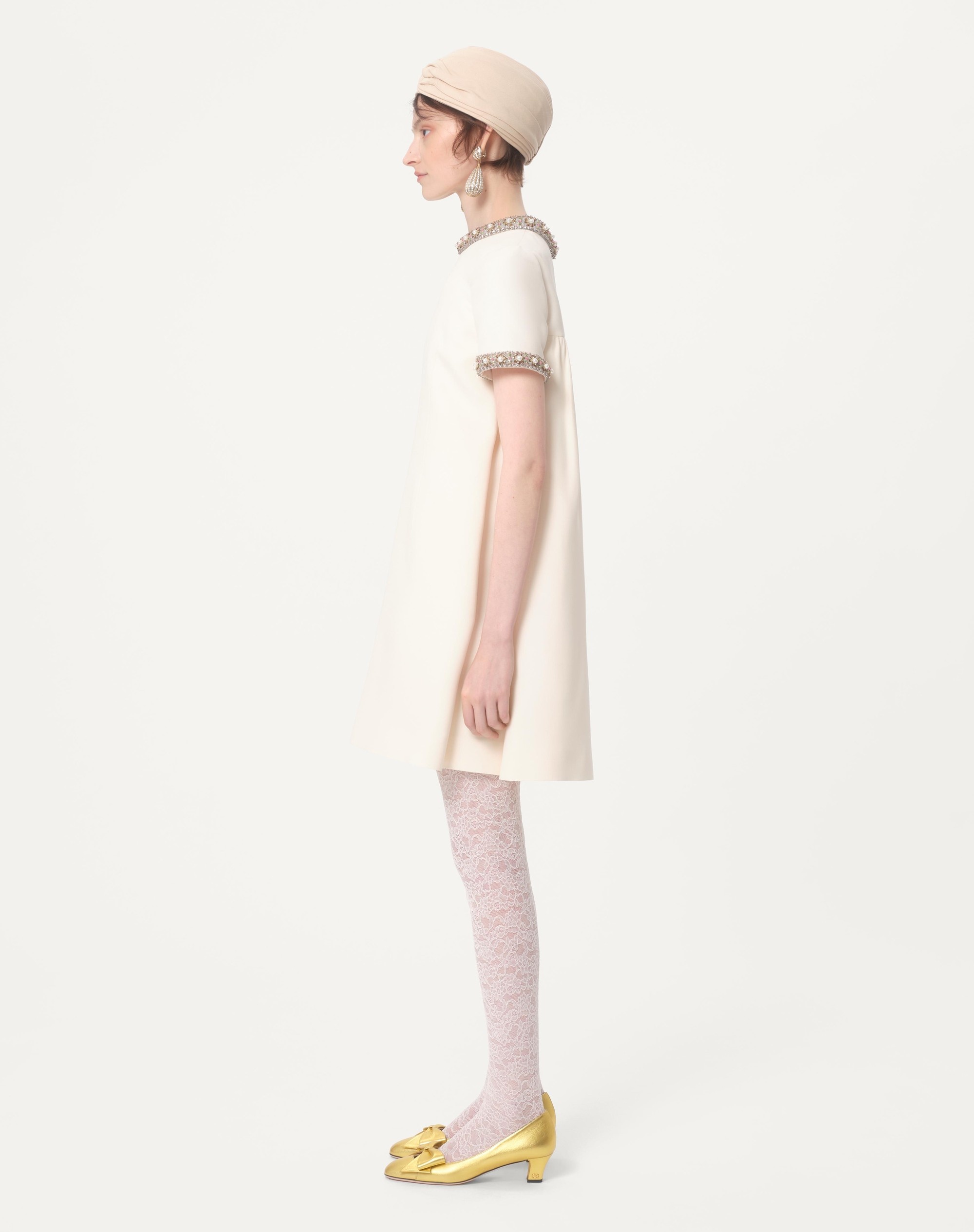 EMBROIDERED CREPE COUTURE SHORT DRESS - 8