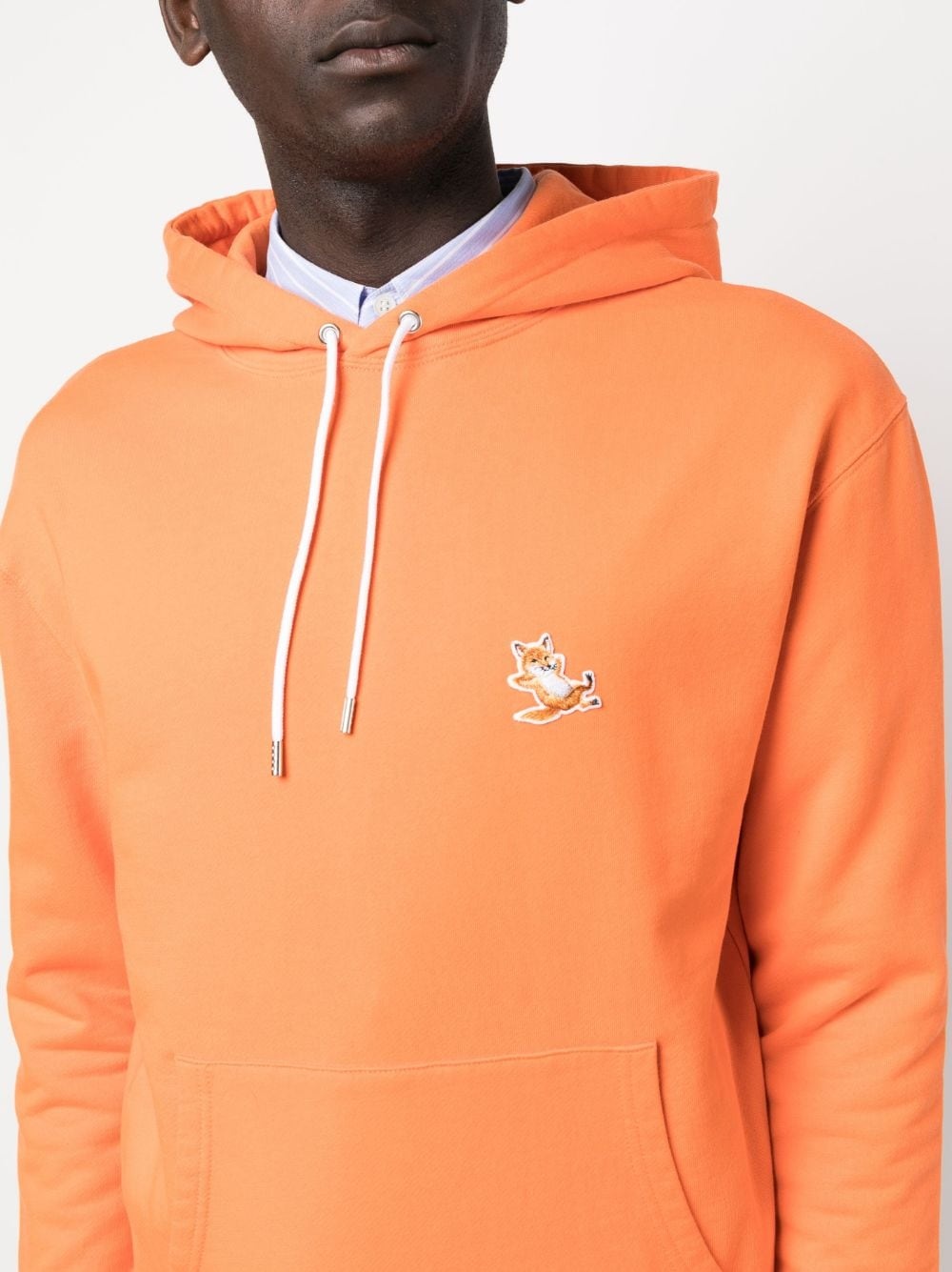 appliqué-logo cotton hoodie - 5