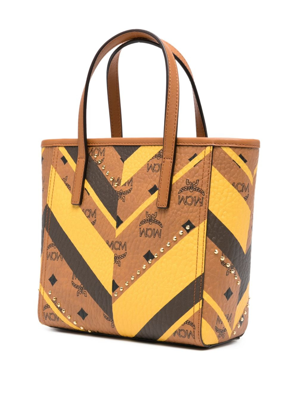 chevron-pattern studded tote bag - 3