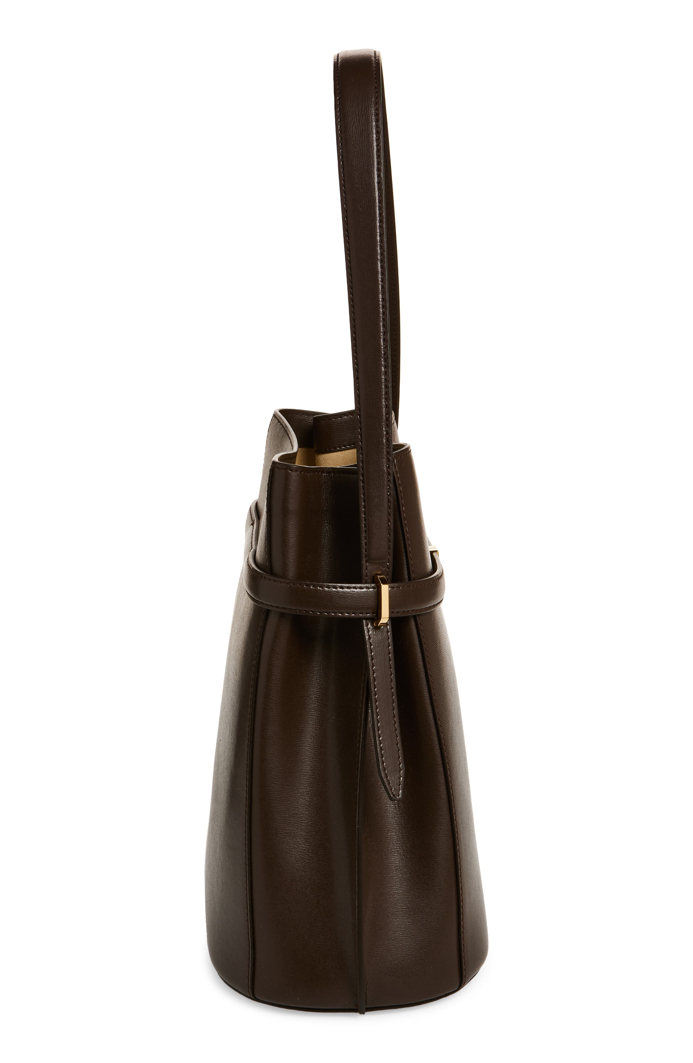 TOTEME Belted Leather Bucket Bag in Bark at Nordstrom - 6