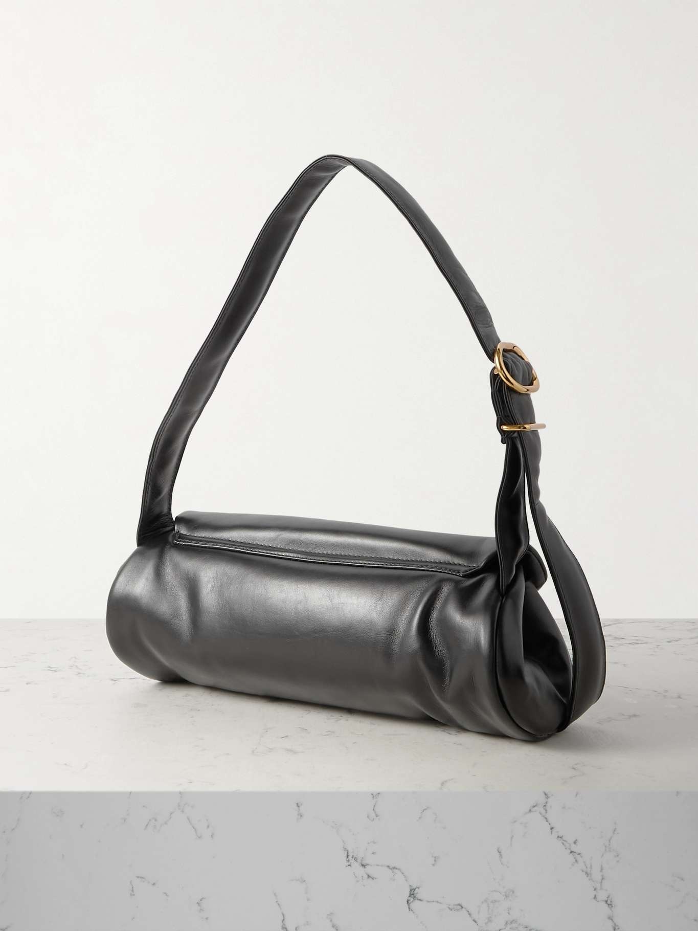 Padded leather shoulder bag - 3