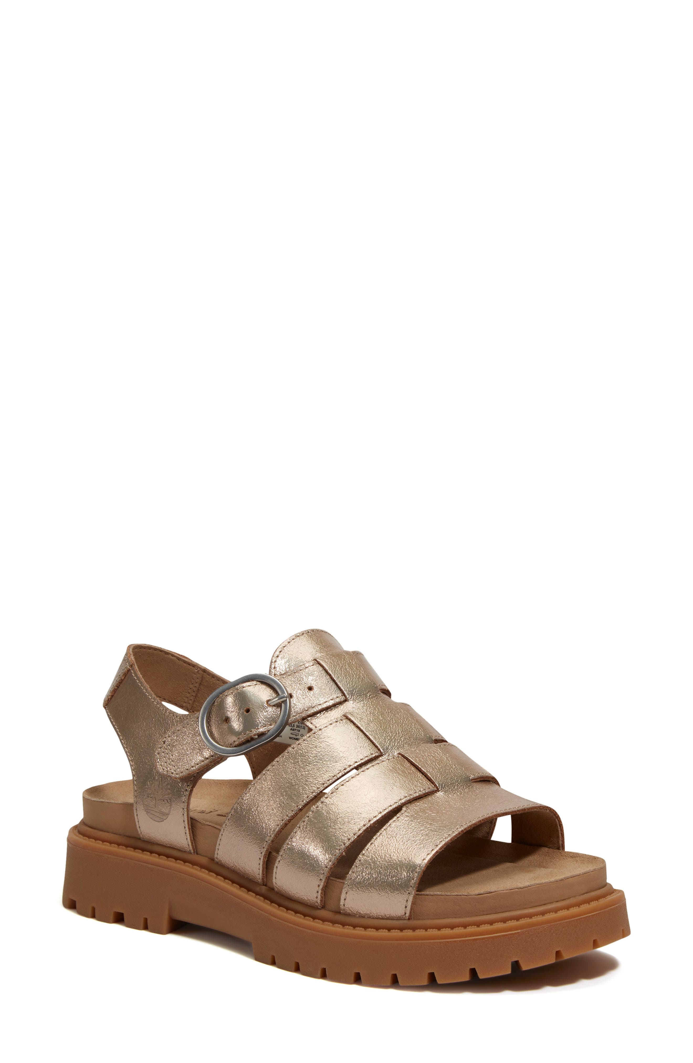 Timberland Clairemont Way Fisherman Sandal in Gold Metallic at Nordstrom - 1