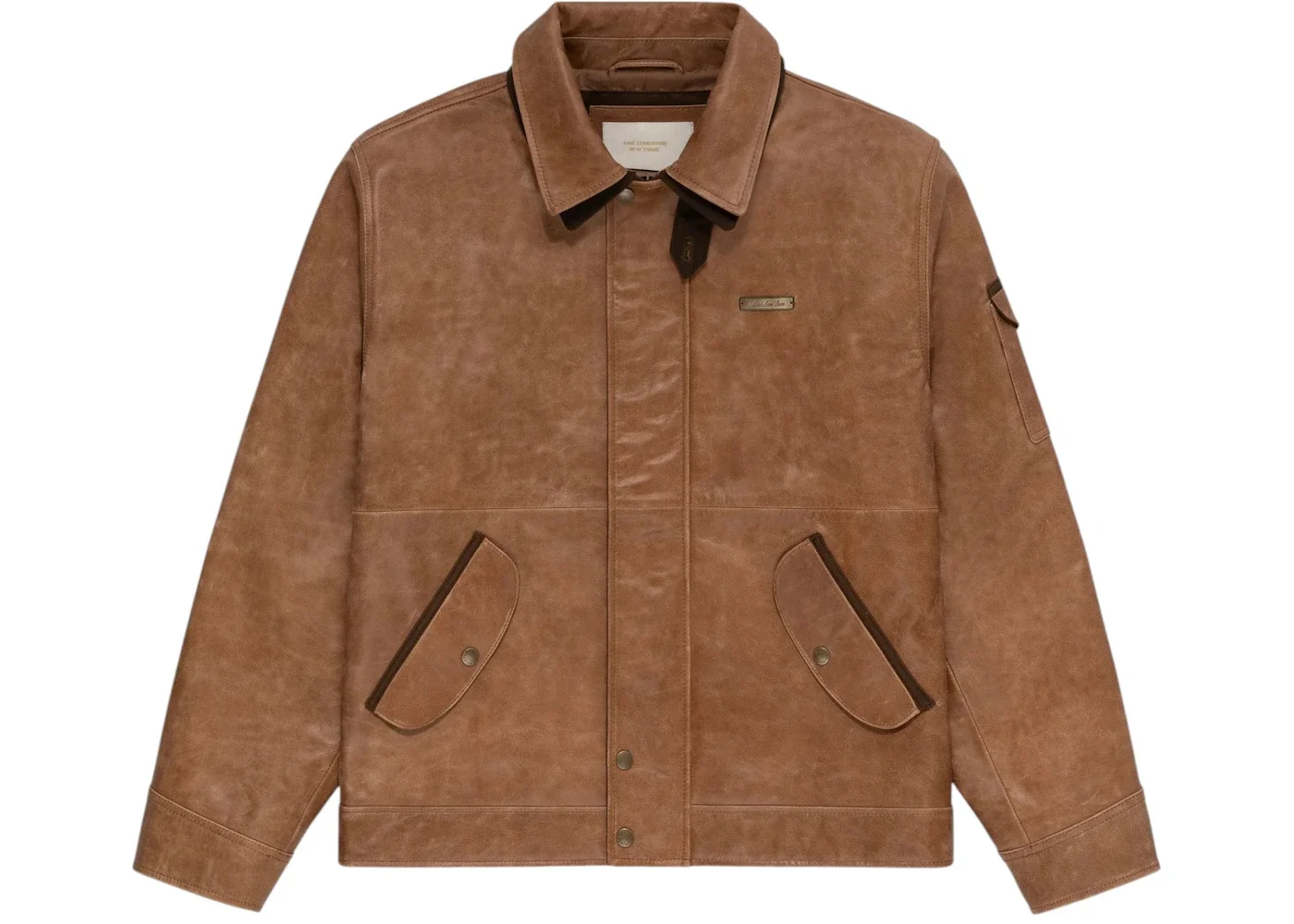 Aime Leon Dore Leather Aviator Jacket Brown - 1