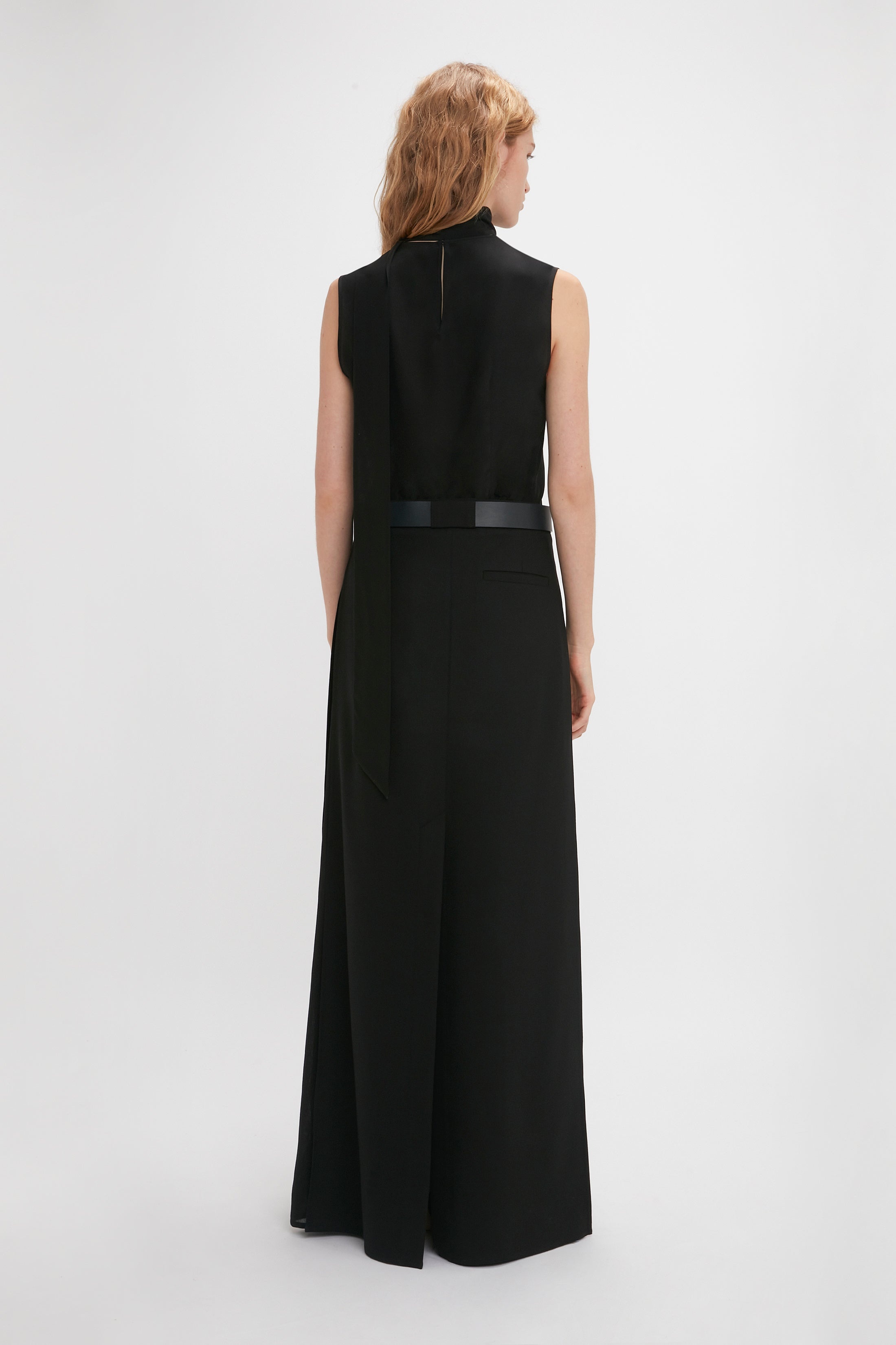 Tailored Floor-Length Skirt In Black - 4
