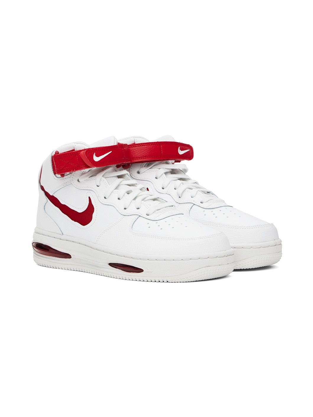 White & Red Air Force 1 Mid Evo Sneakers - 4