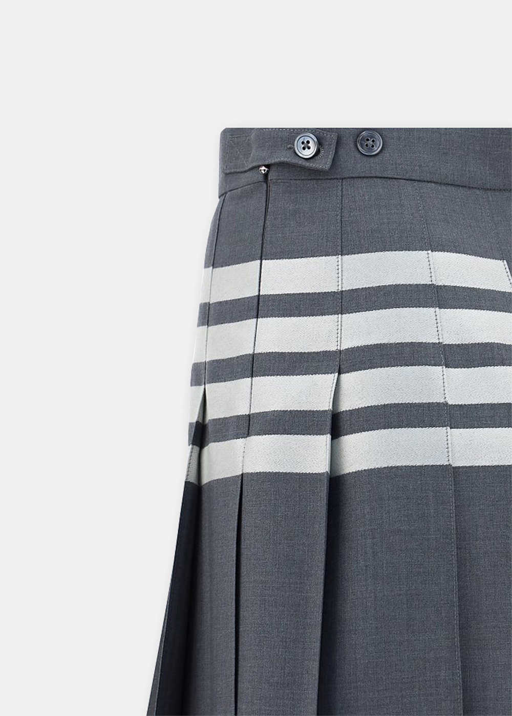 Medium Grey Pleated Mini Skirt - 3