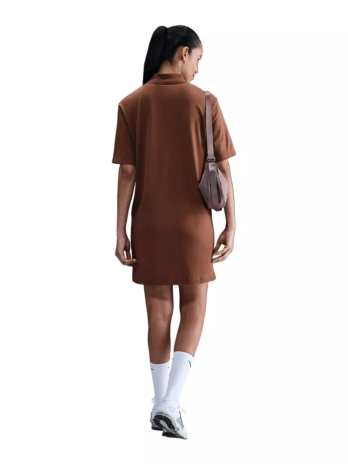 Women's Sportswear Essential Short-Sleeve Polo Dress -Brown - 5