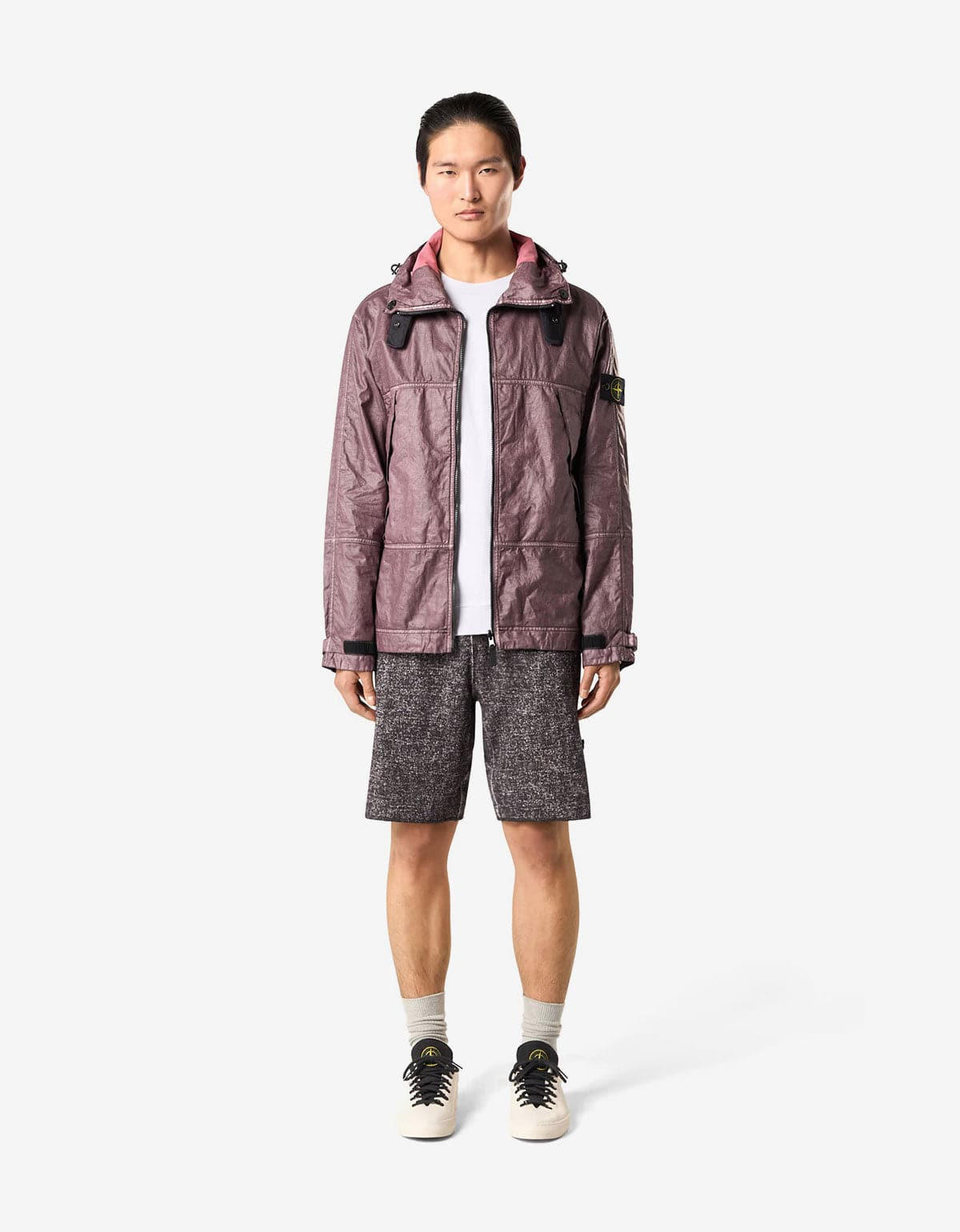 Stone Island Purple Raw Linen Plated-OVD Short Parka - 8