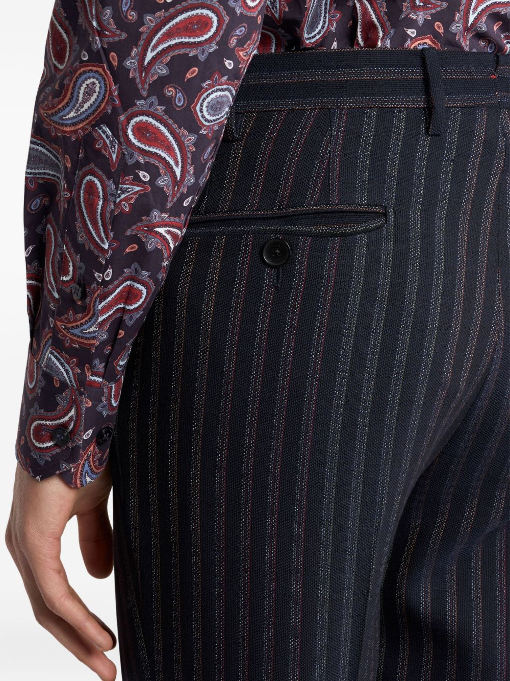 pinstripe wool trousers - 5
