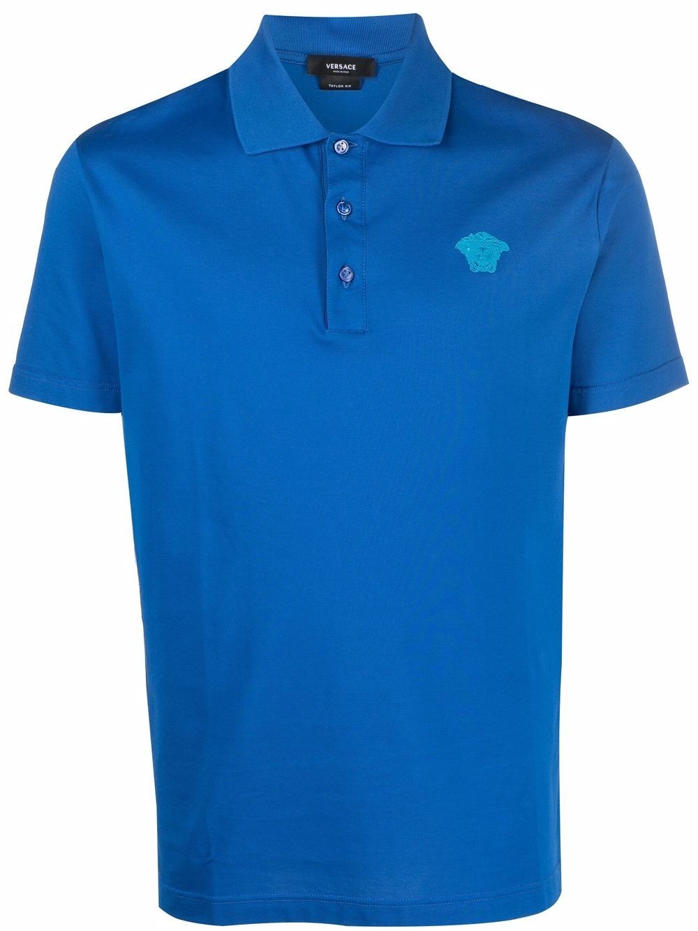 Medusa-embroidered polo shirt - 1