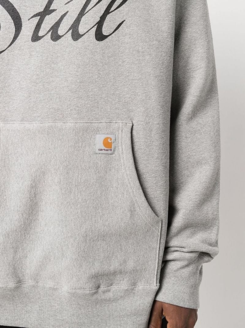 slogan print hoodie - 5