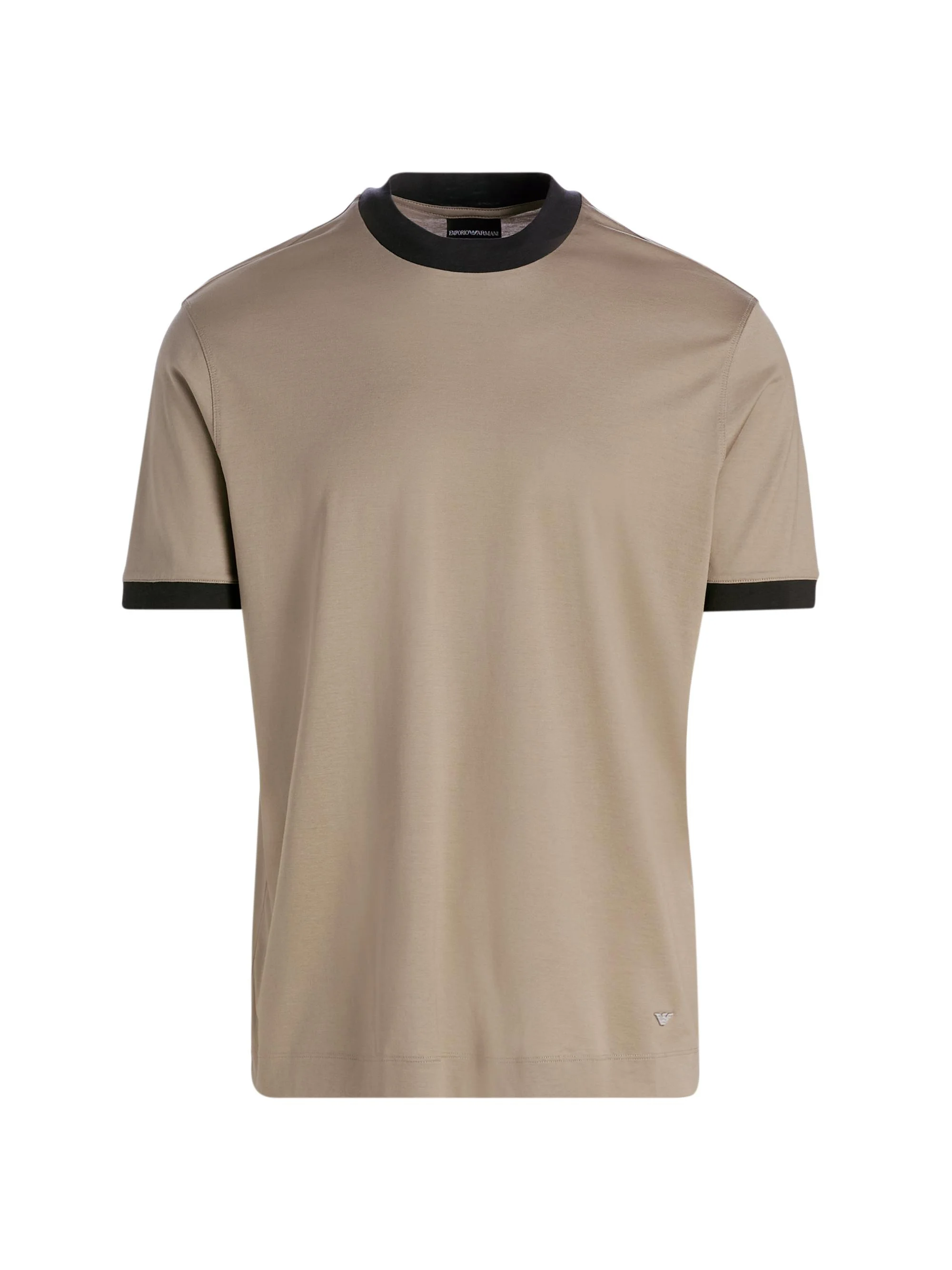 Men's Contrast-Trim Jersey T-Shirt - Tan Navy - 1