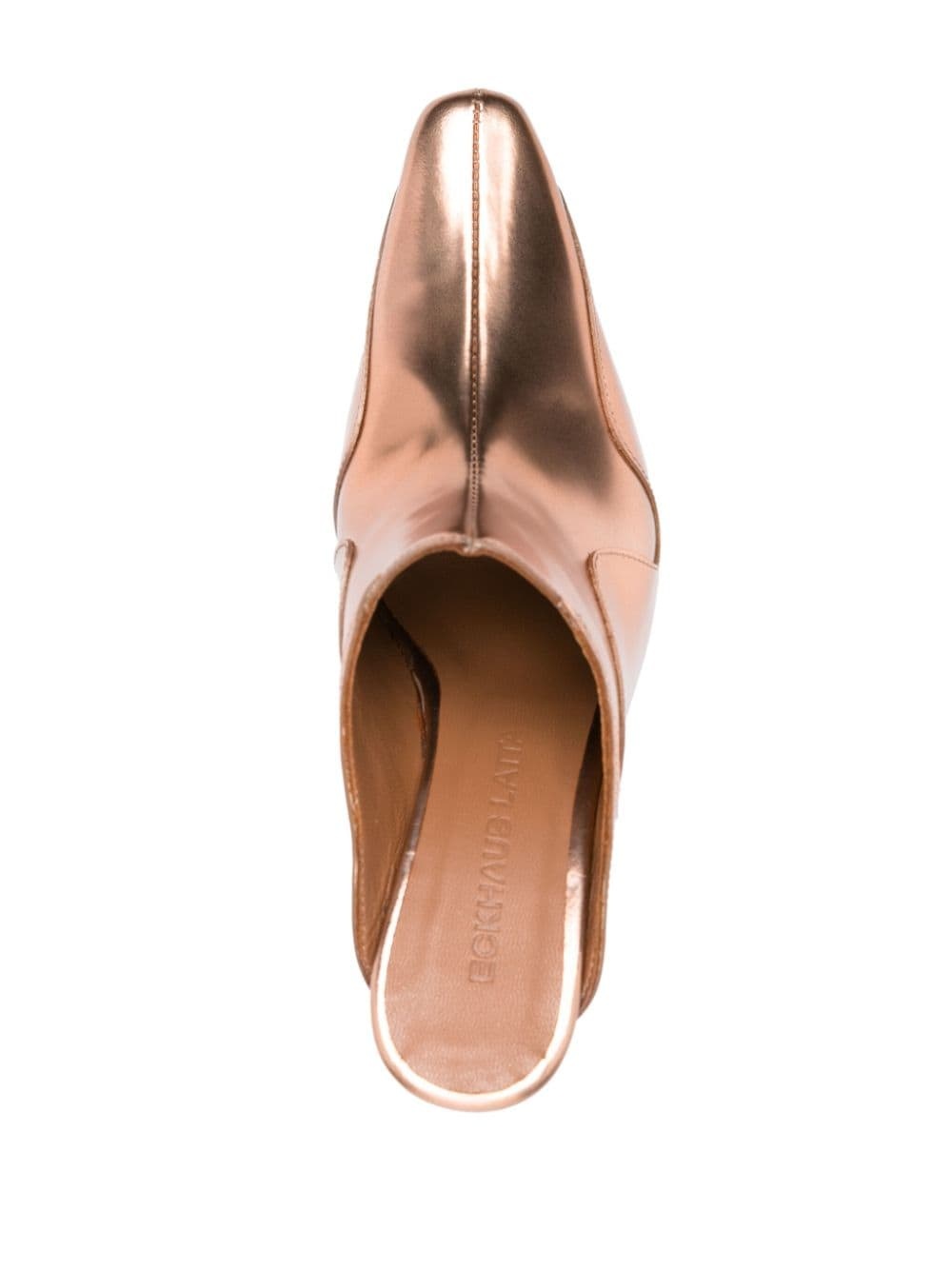 panelled leather mules - 4