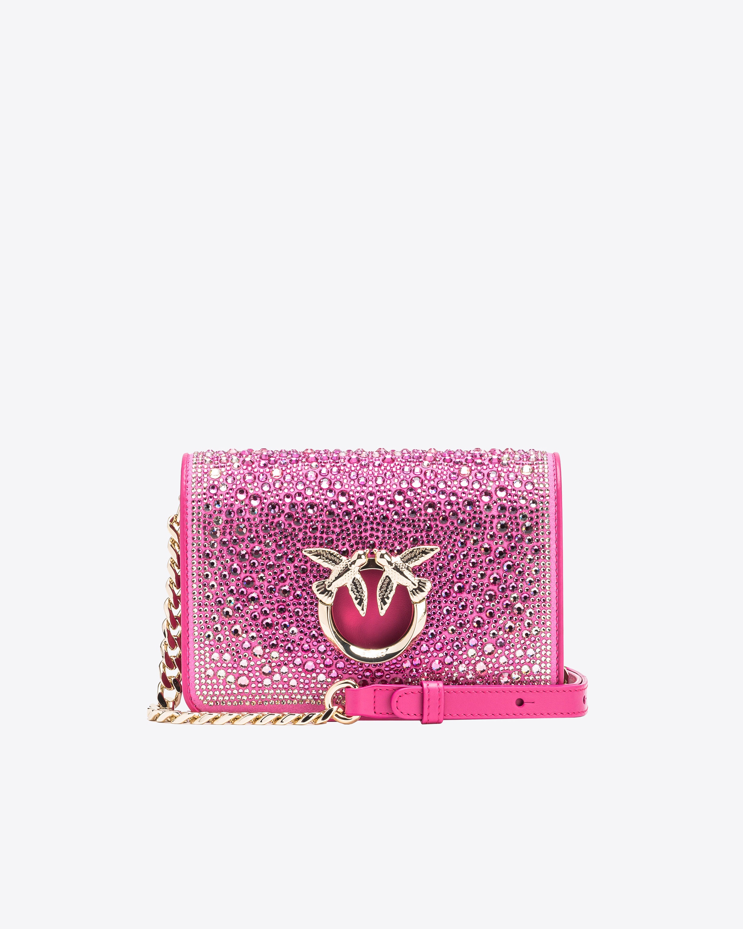 PINKO GALLERIA FULL-RHINESTONE MINI LOVE BAG CLICK - 1
