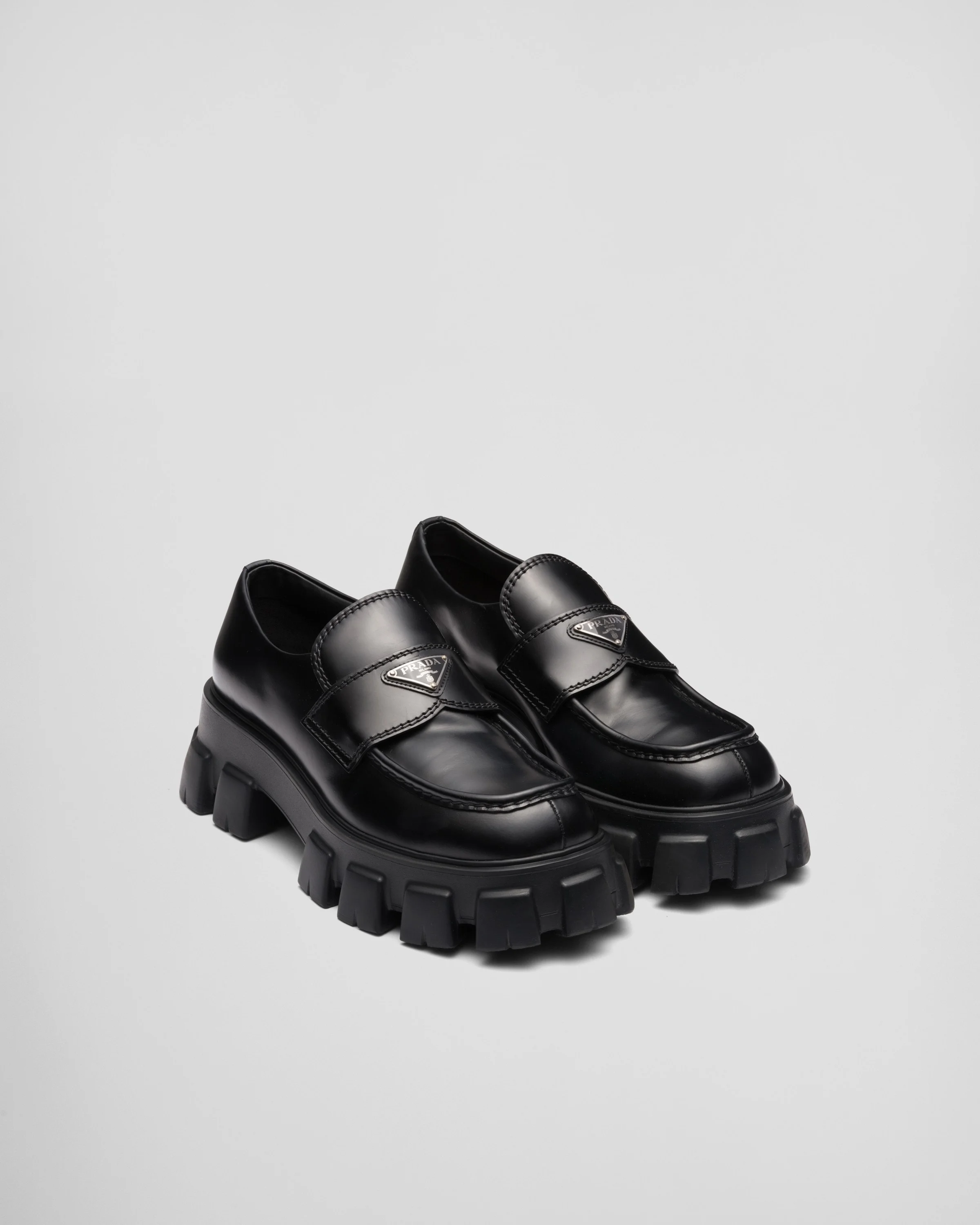 Monolith brushed leather loafers - 1