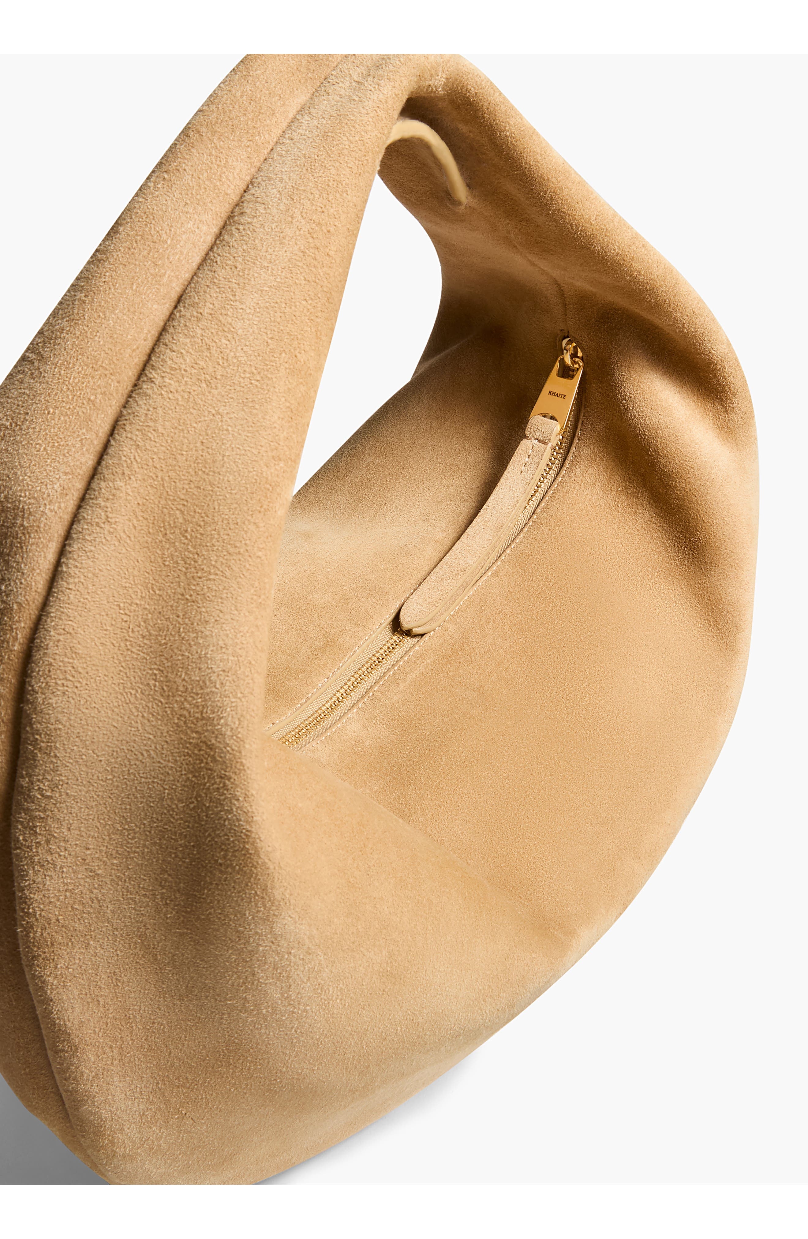 Khaite Medium Olivia Suede Hobo Bag in Wheat at Nordstrom - 3