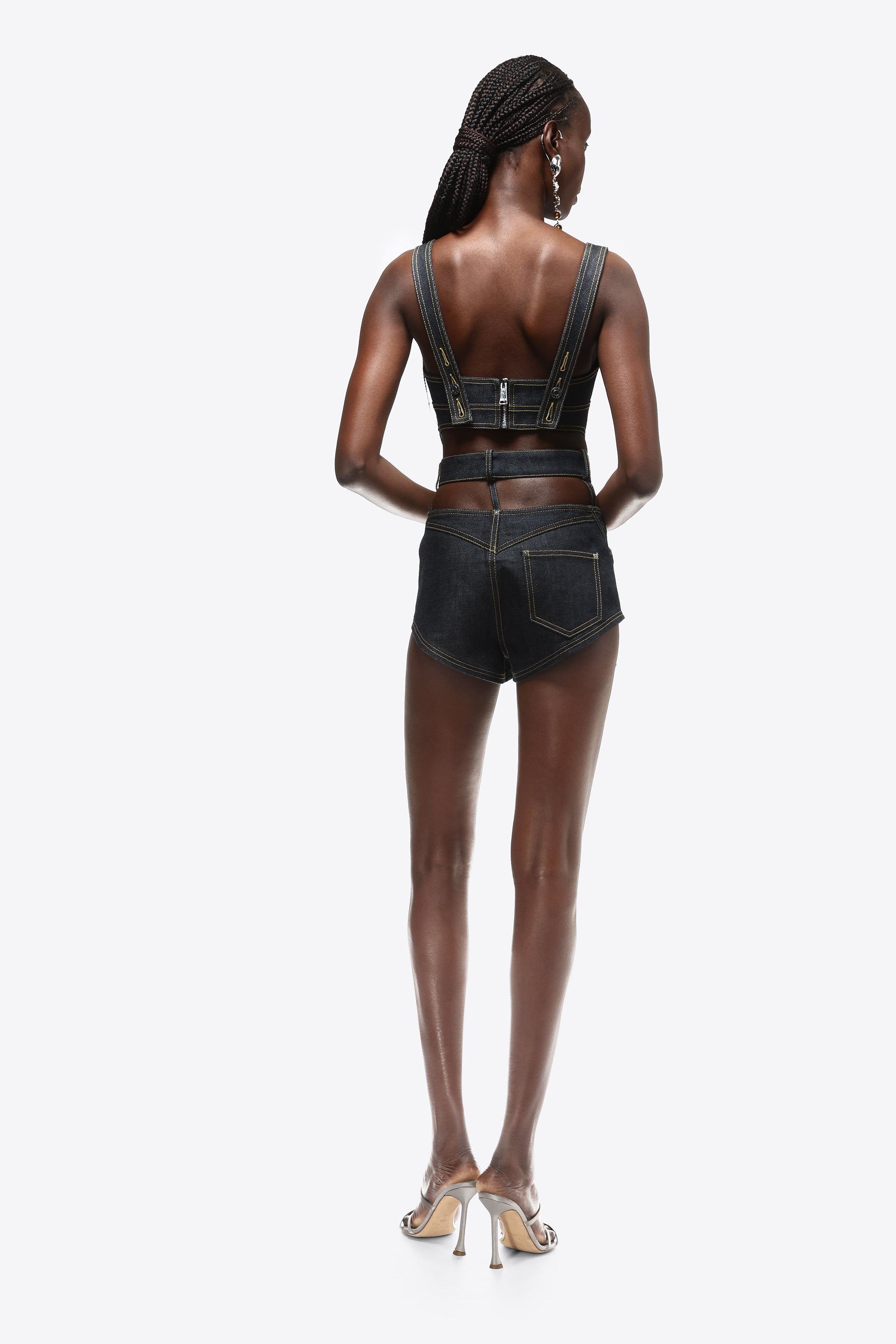 RAW DENIM BUTTERFLY HOT SHORT - 4
