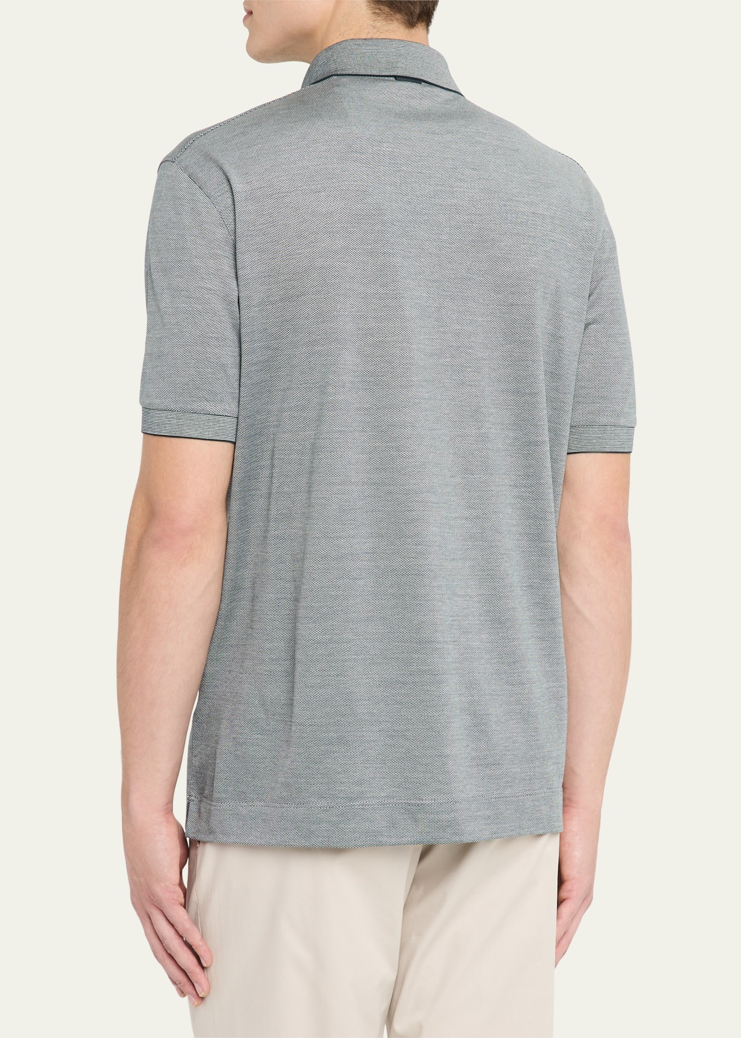 Men's Cotton and Silk Polo Shirt - 3