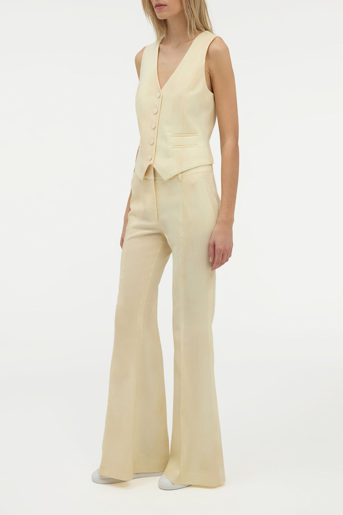 Coleridge Vest in Ivory Virgin Wool - 4