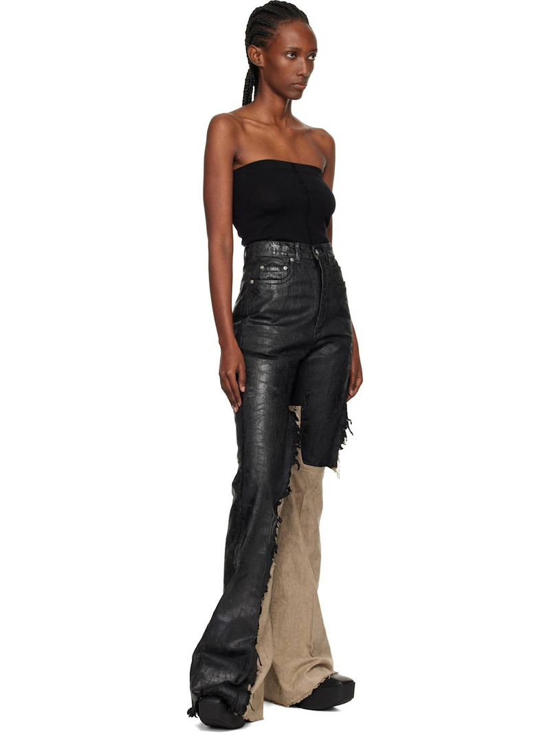 Rick Owens Black & Off-White Concordians Bolan Bootcut Jeans outlook