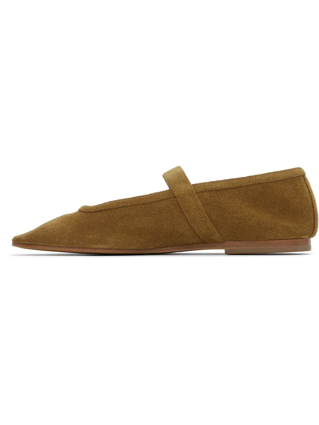 Taupe Mary Jane Ballerina Flats - 3