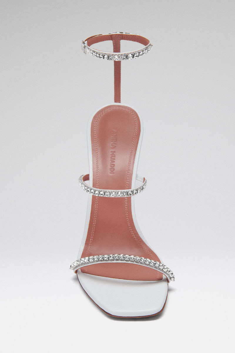 Amina Muaddi GILDA SANDAL WHITE NAPPA AND WHITE CRYSTALS outlook