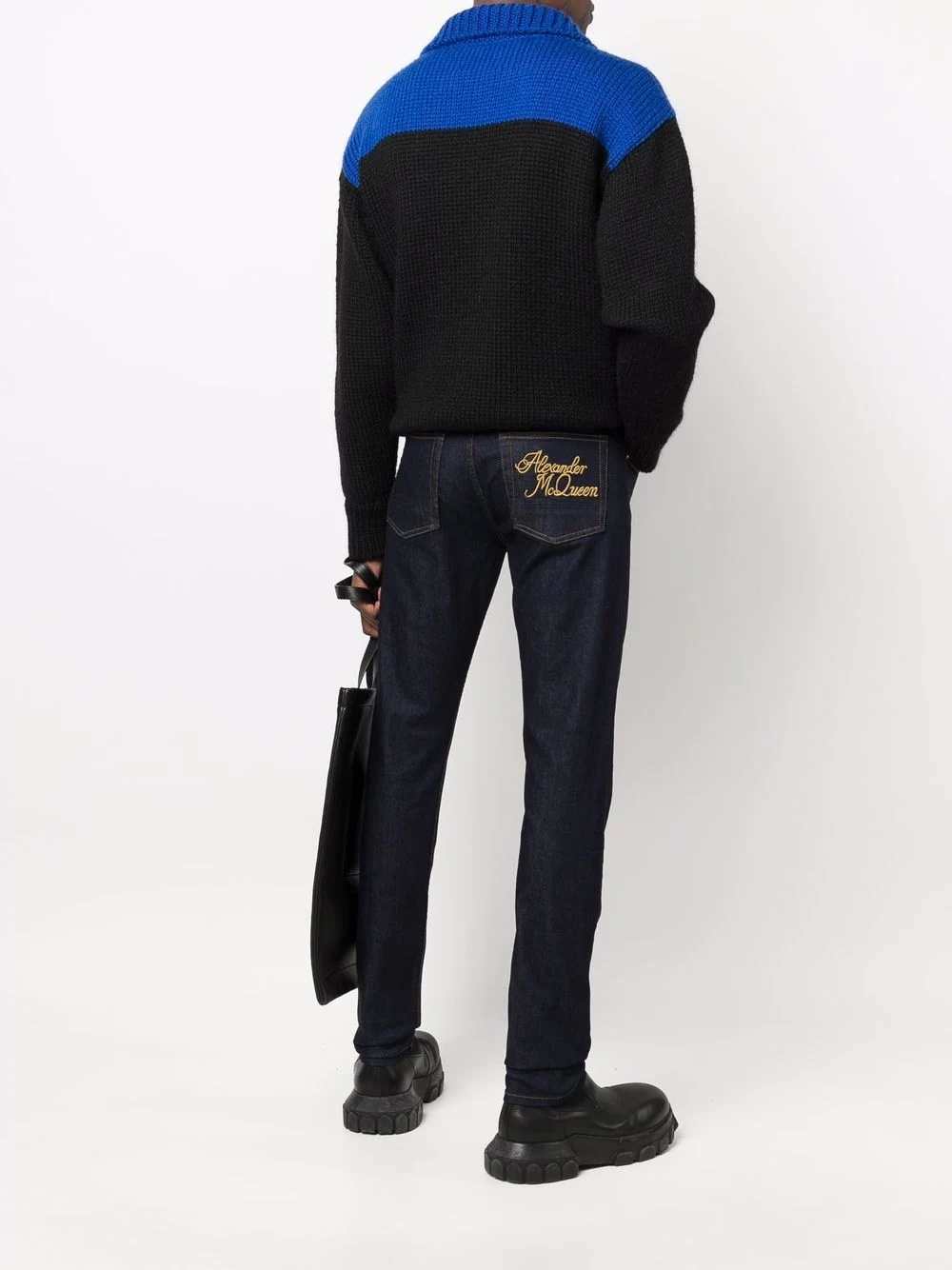 embroidered logo skinny jeans - 2