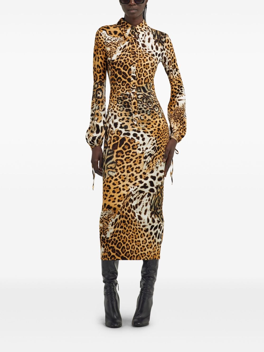 leopard-print midi dress - 2