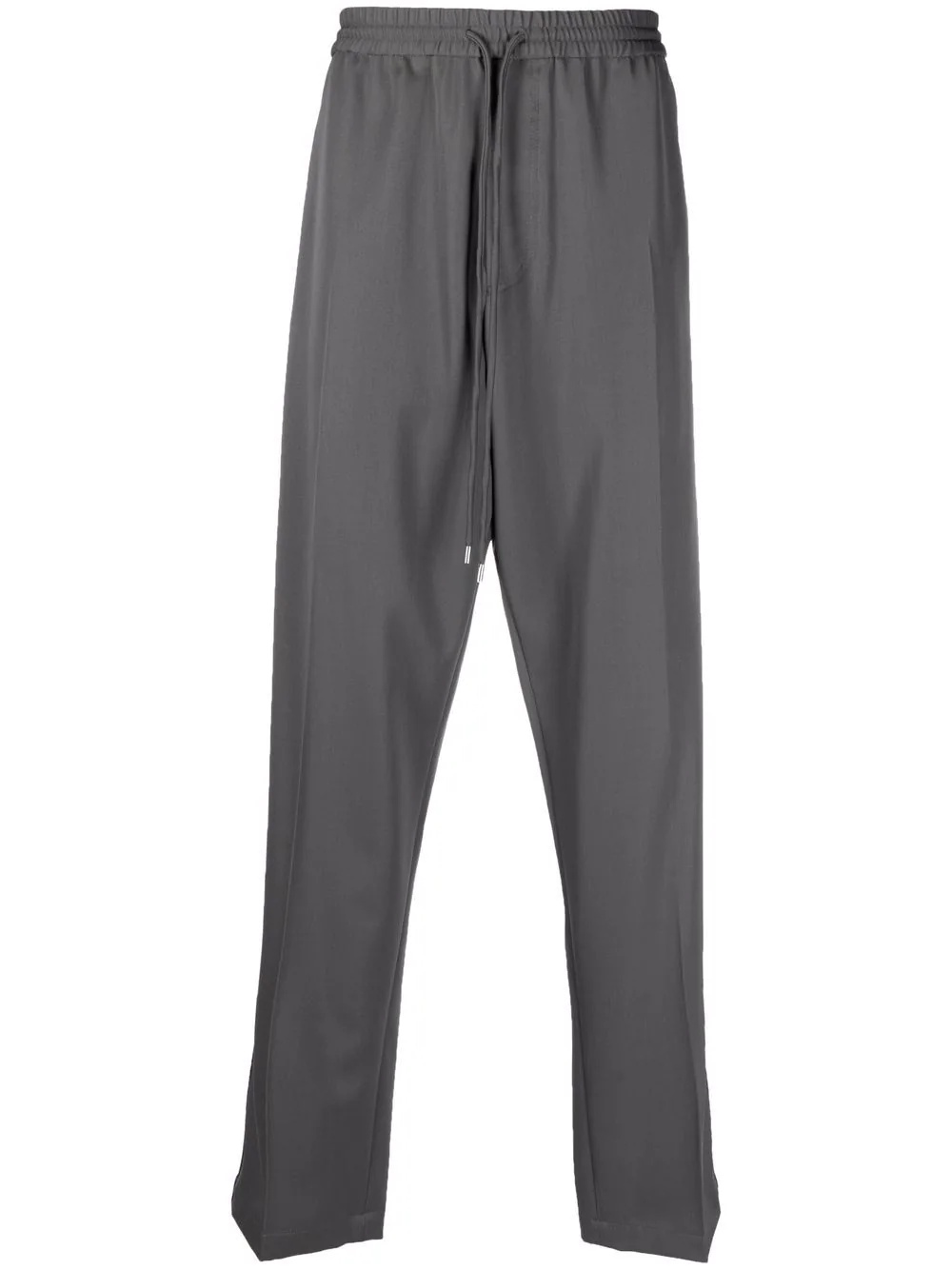 side-stripe drawstring wool trousers - 1