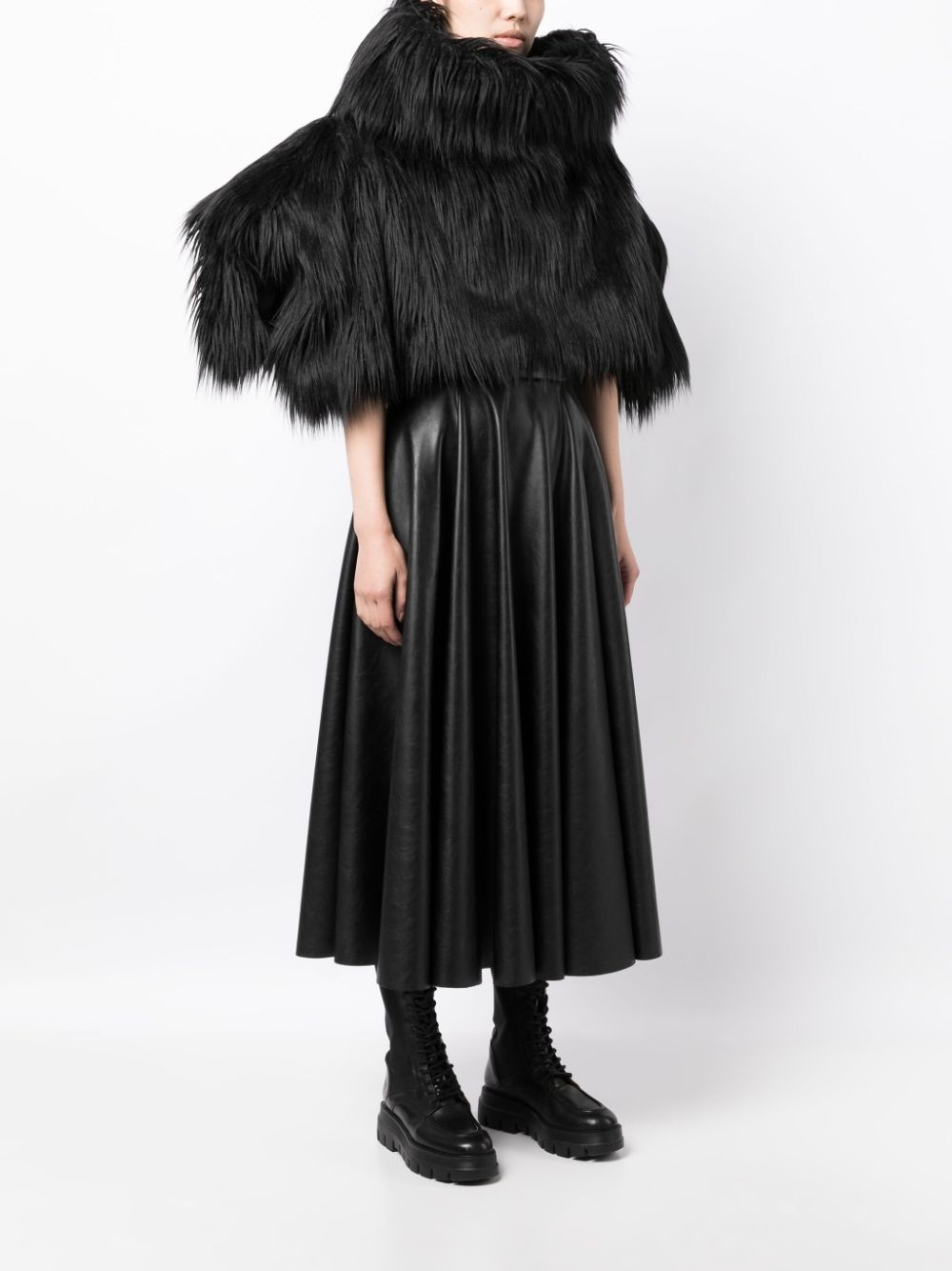 faux-fur cropped cape - 3