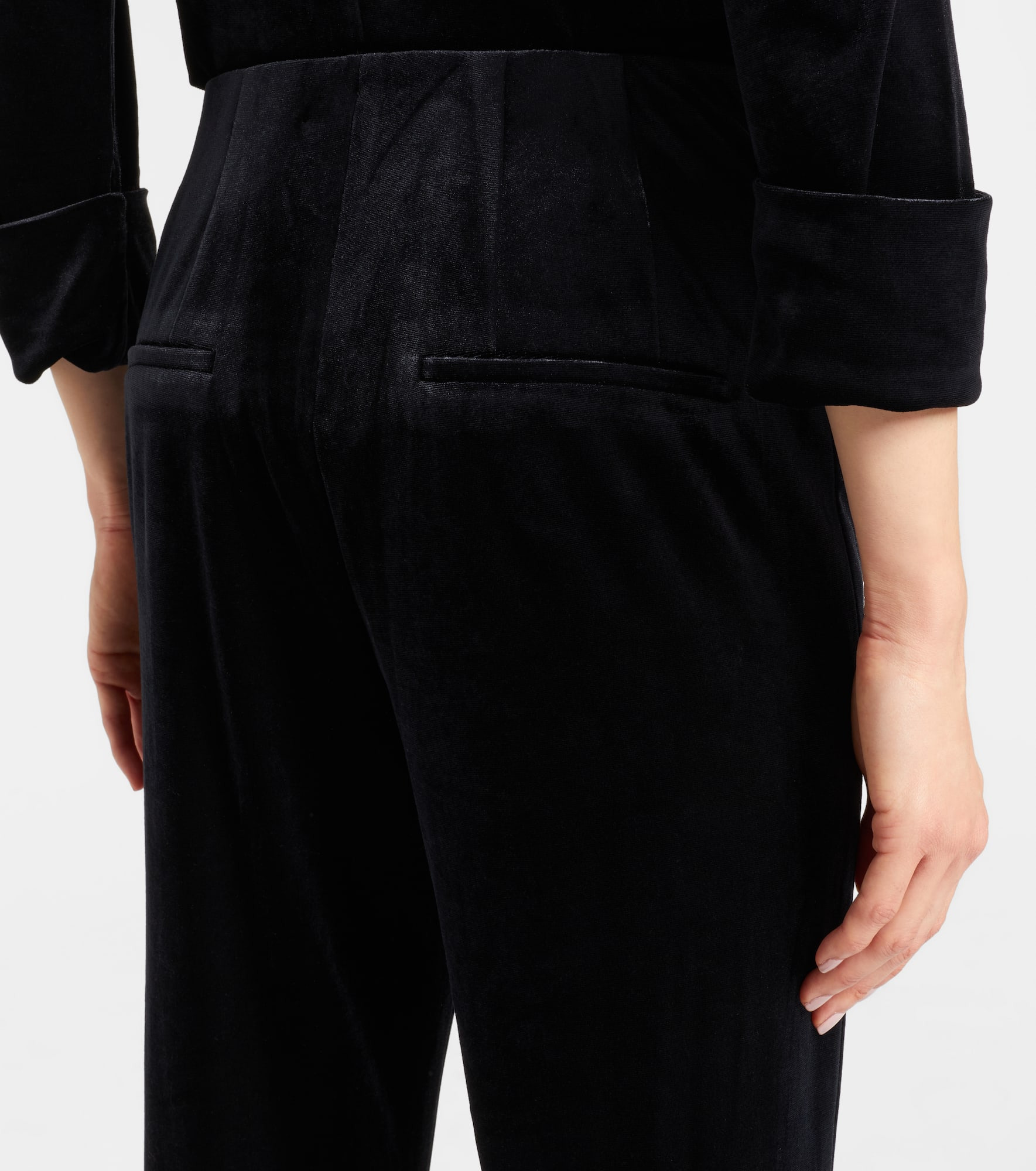 Soft Elegance high-rise velvet flared pants - 6