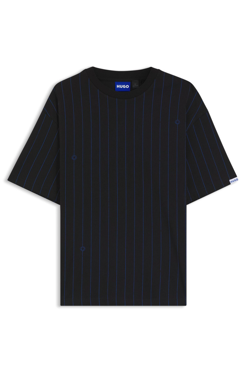 COTTON-JERSEY T-SHIRT WITH HAPPY HUGOS AND STRIPE 1