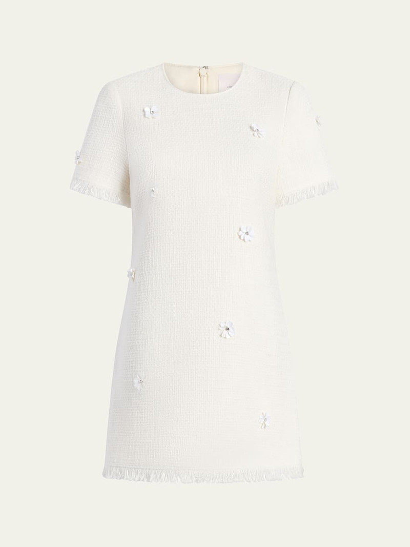 Crunchy Flower Tweed Mini Dress 1