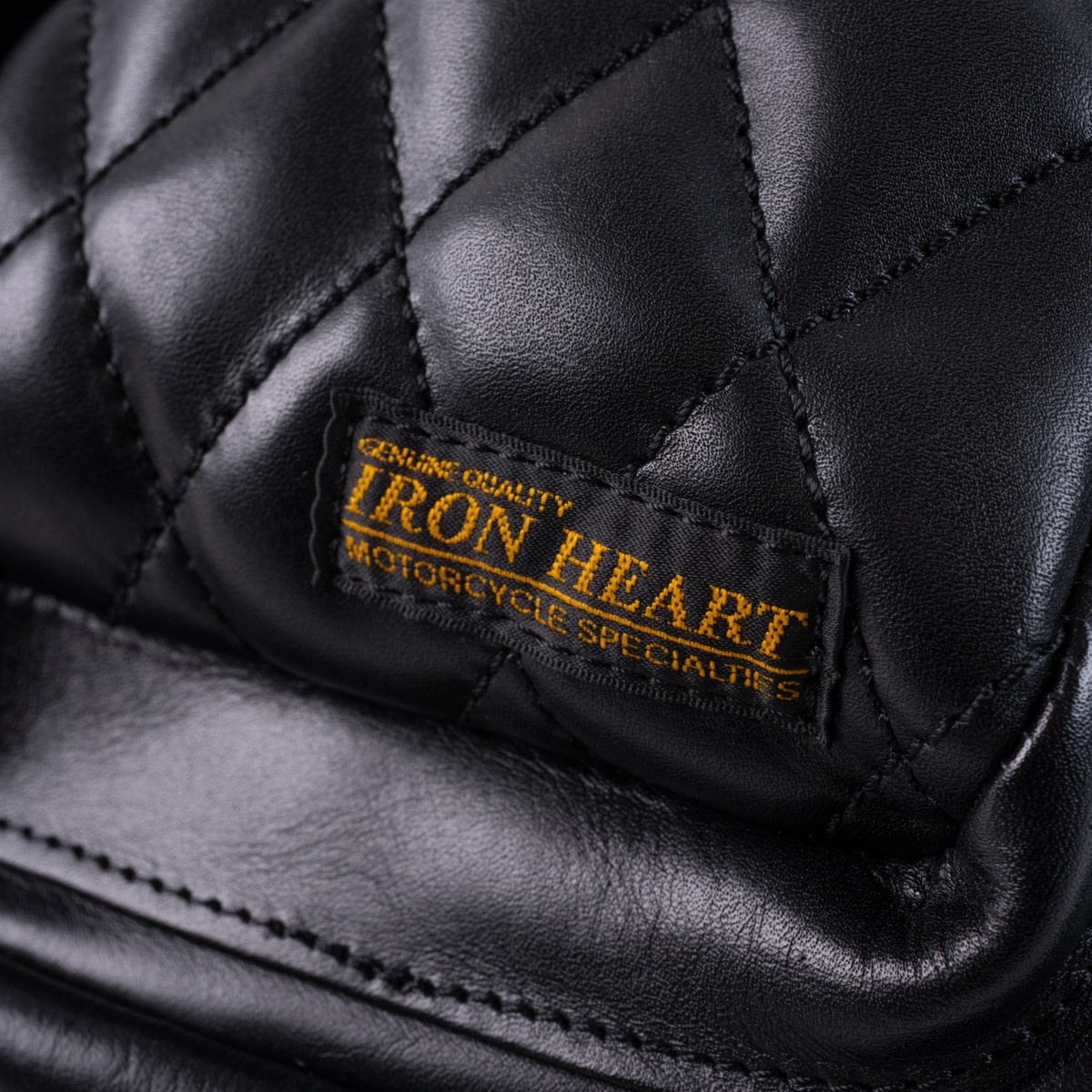IHE-54-BLK Rectangular Diamond Stitched Leather Waist Bag - Black - 5