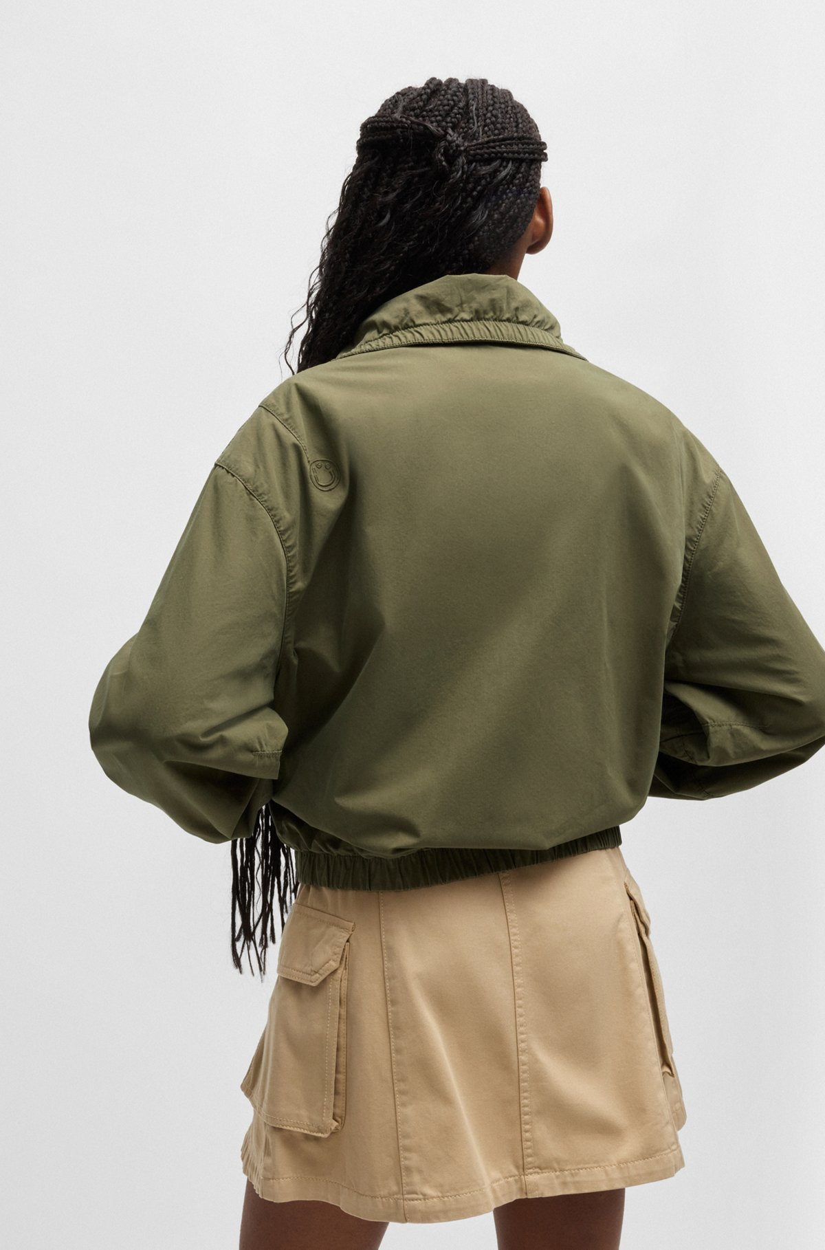 VOLUMINOUS JACKET IN COTTON POPLIN - 4