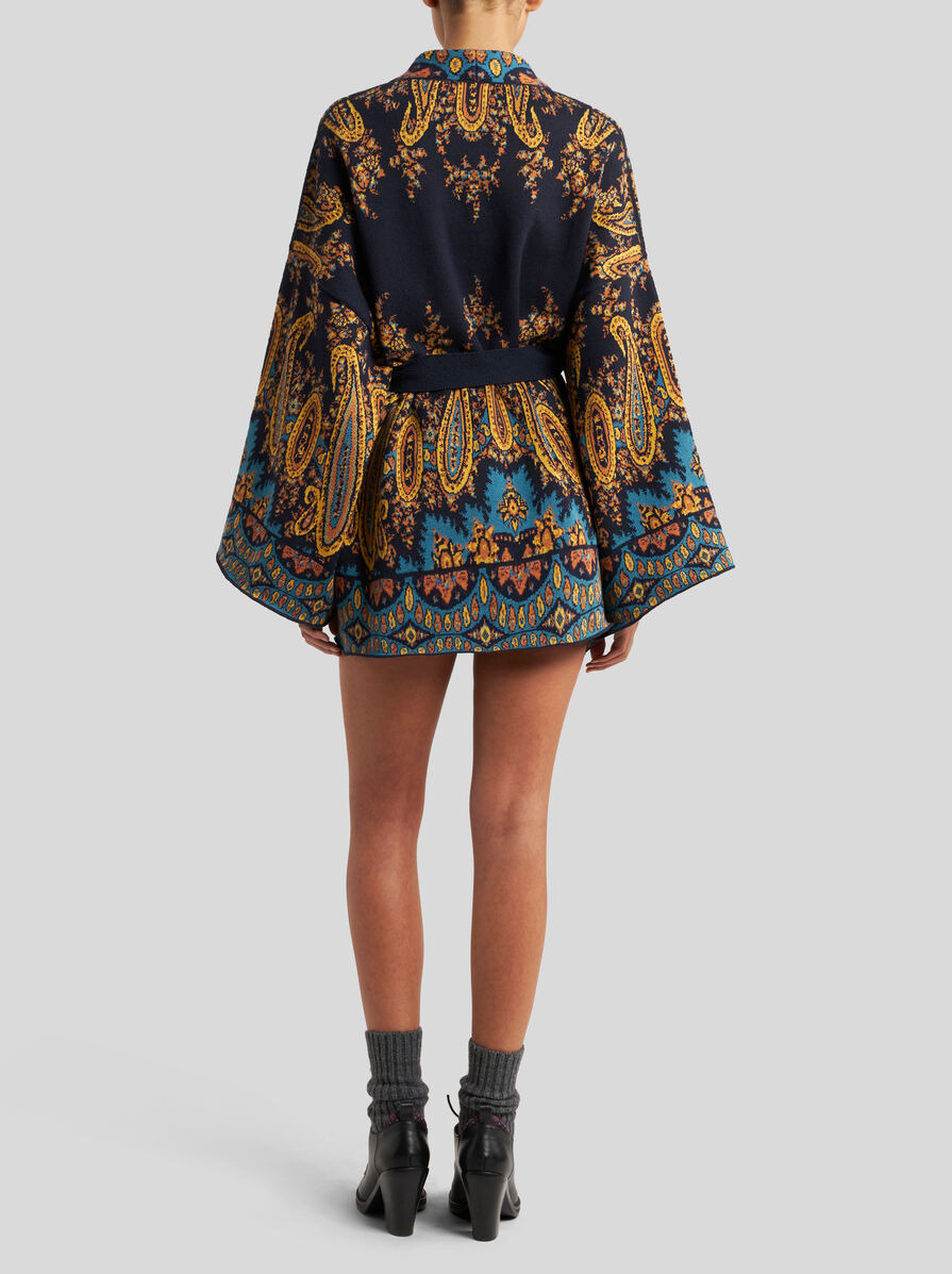 JACQUARD KESA ROBE WITH BELT - 4