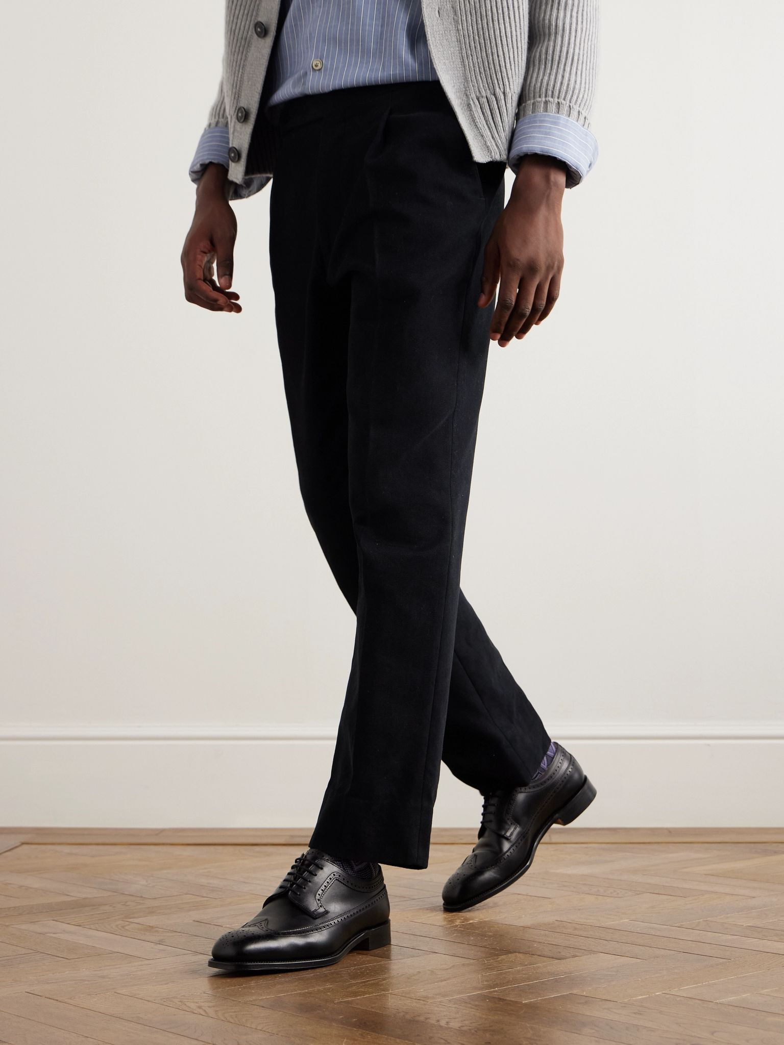Canterbury Leather Wingtip Brogues Black - 2