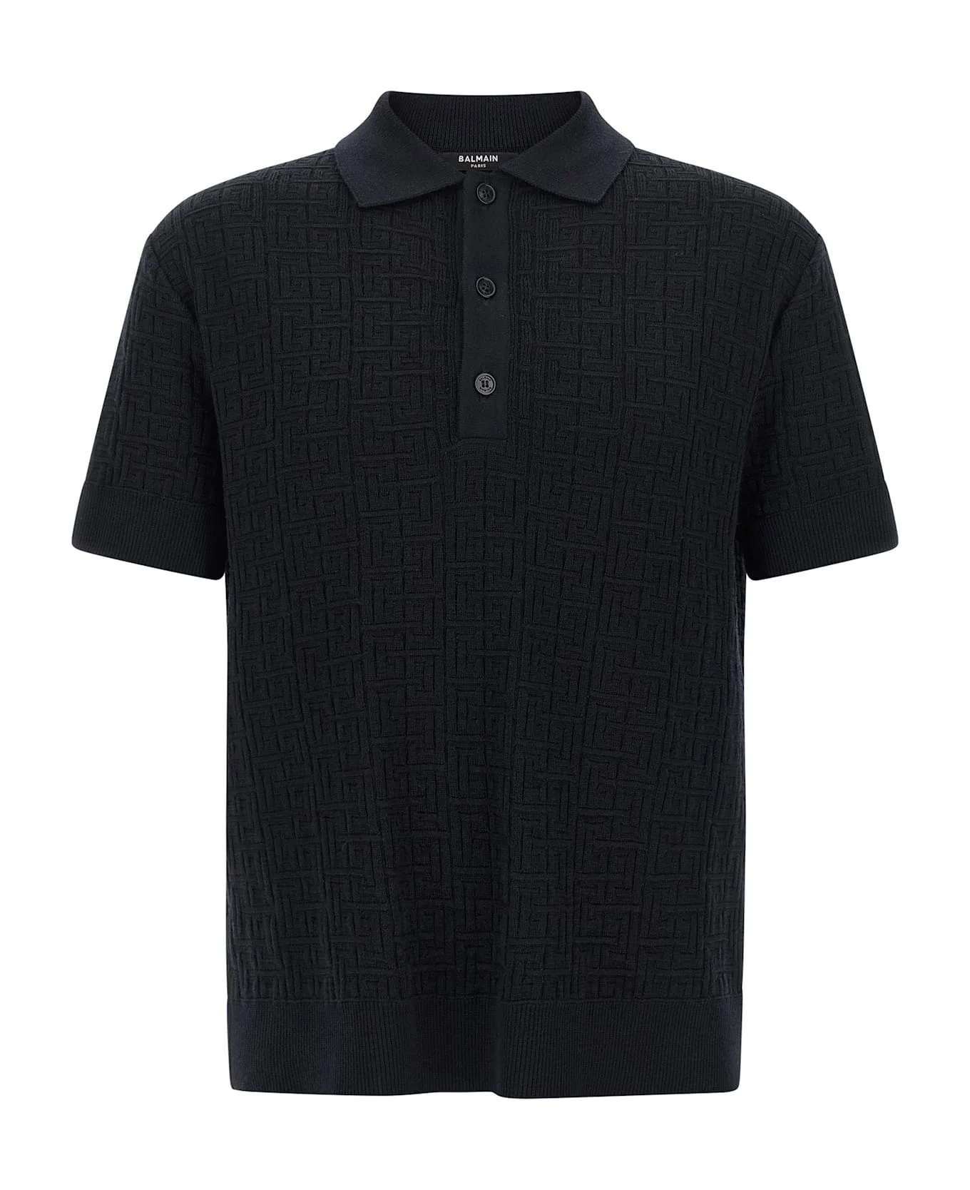'monogram' Knit Polo Shirt - 1