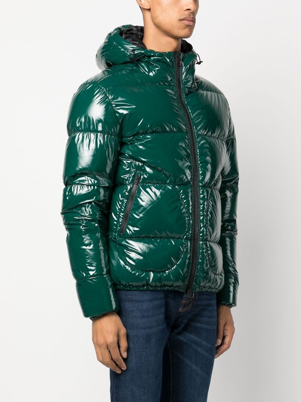 polished-finish padded jacket - 3