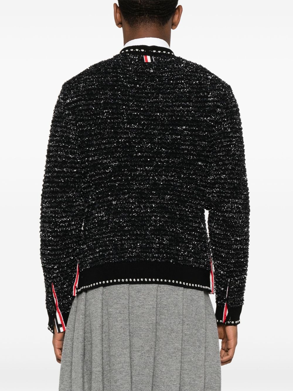 V-neck tweed cardigan - 4